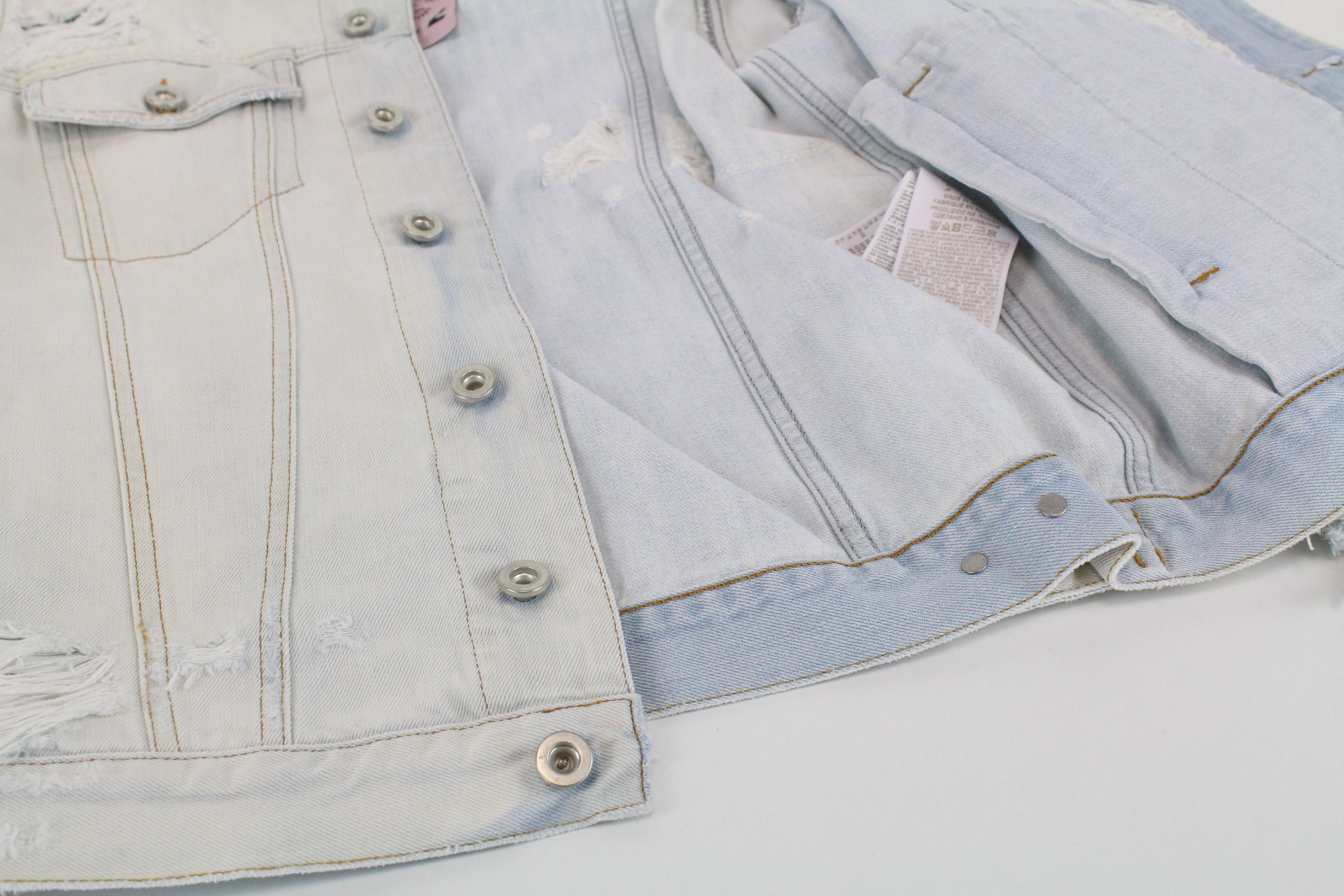Diesel DE-VISTY 069AV M Blue Washed Cotton Ripped Jacket 55633 Size M / US 6-8 / IT 42-44 - 5 Thumbnail