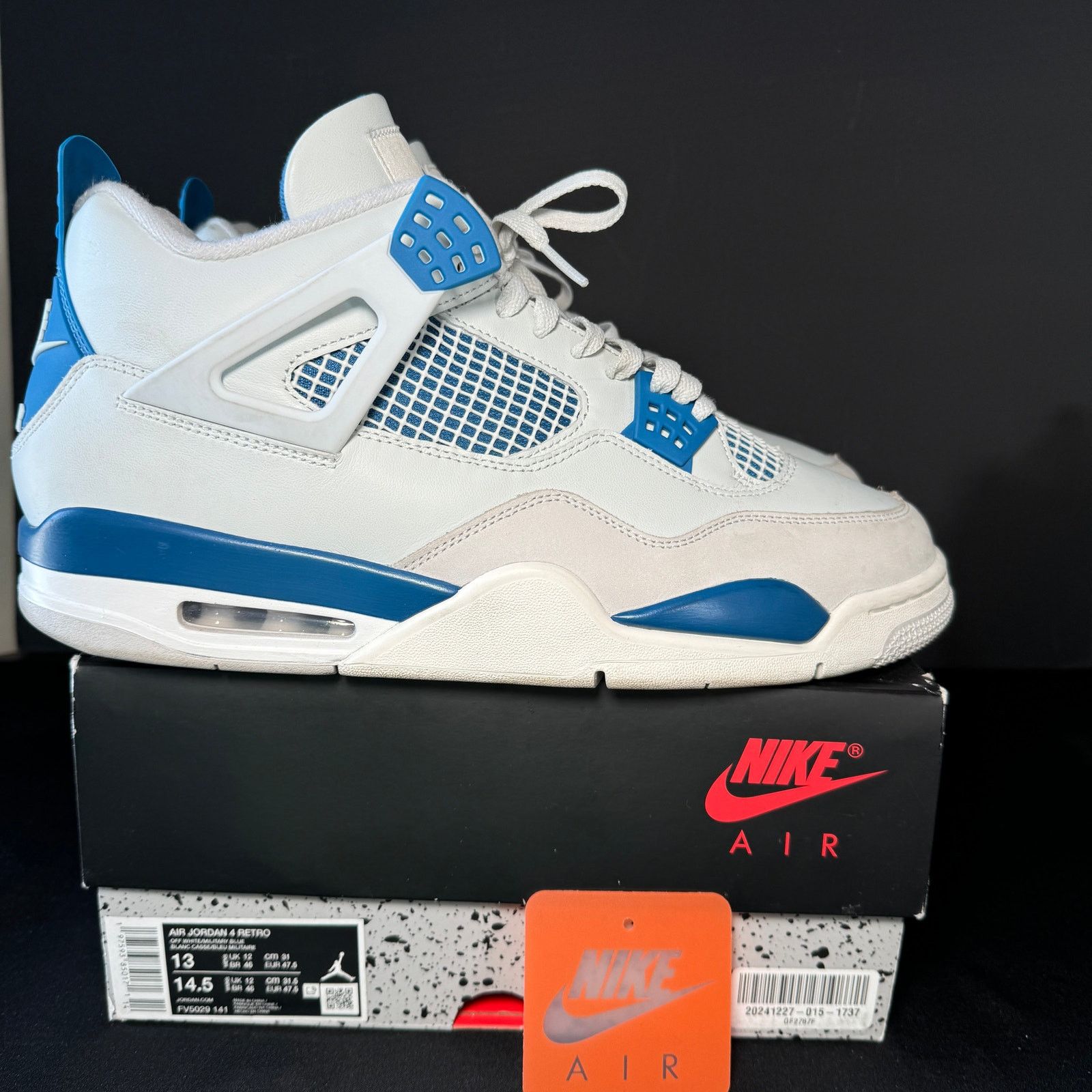 Jordan Brand × Nike Size 13 - Air Jordan 4 Retro Military Blue 2024 Men's Shoes Size US 13 / EU 46 - 1 Thumbnail