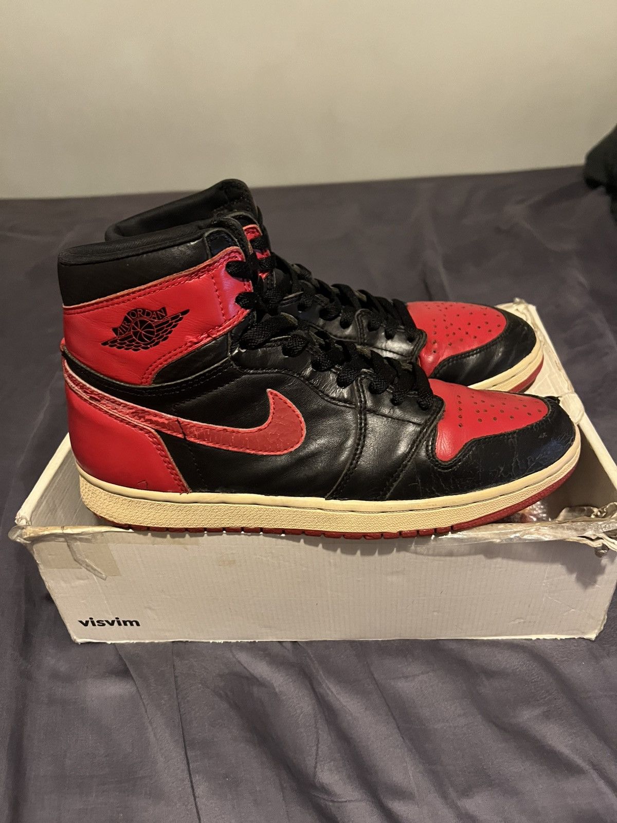 Jordan Brand Nike Air Jordan 1 Bred 1994 size UK 8.5 US 9.5 Size US 9.5 / EU 42-43 - 3 Thumbnail