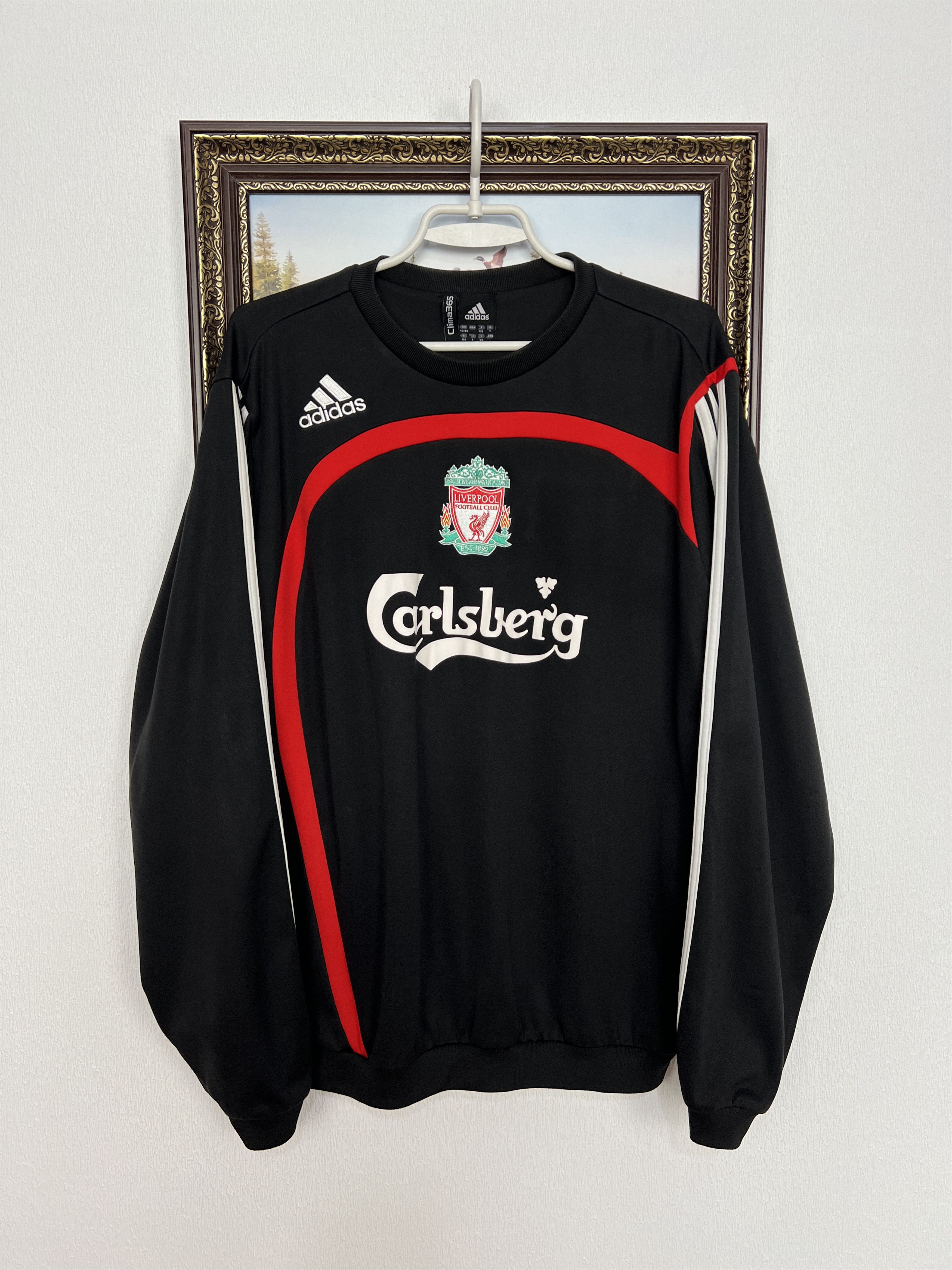 Adidas Liverpool Football Sweatshirt Soccer Track Top Crewneck Size US L / EU 52-54 / 3 - 1 Thumbnail