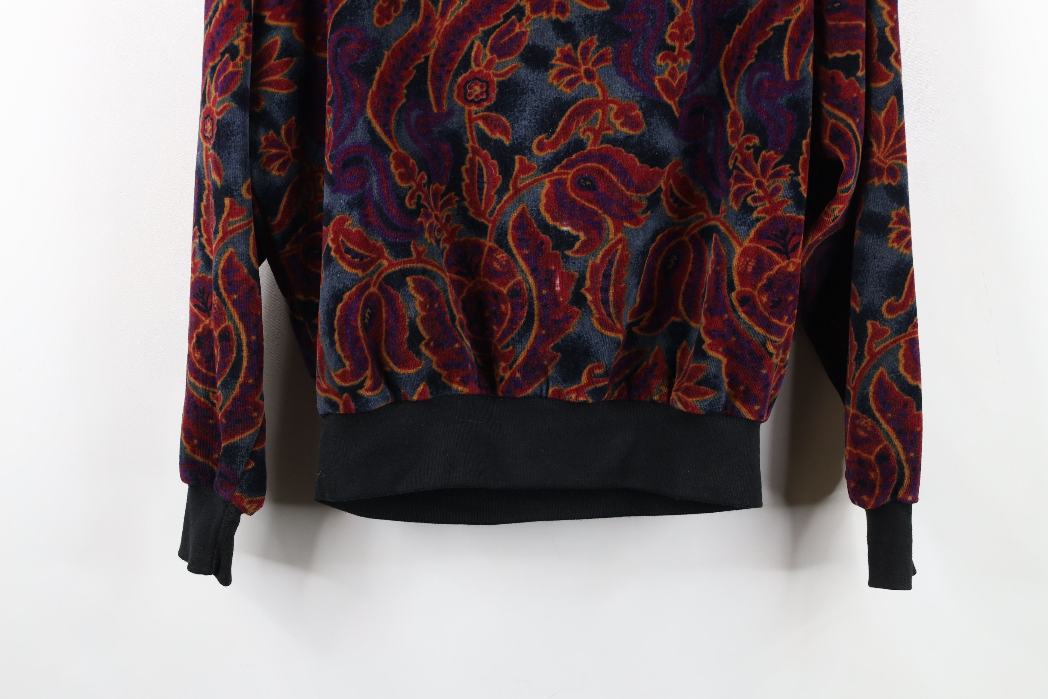 Vintage Vintage 90s Y2K Babydoll Velour Paisley Turtleneck Sweater Size S / US 4 / IT 40 - 13 Thumbnail