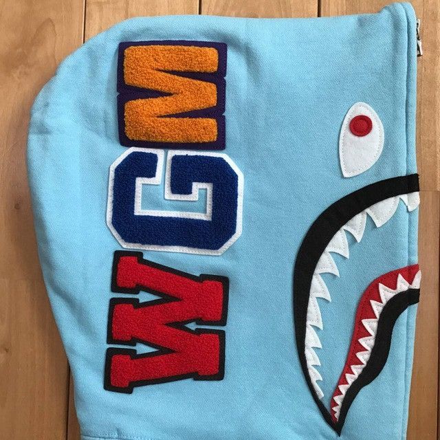 Bape BAPE logo multi fonts shark full zip hoodie a bathing ape Size US L / EU 52-54 / 3 - 5 Thumbnail
