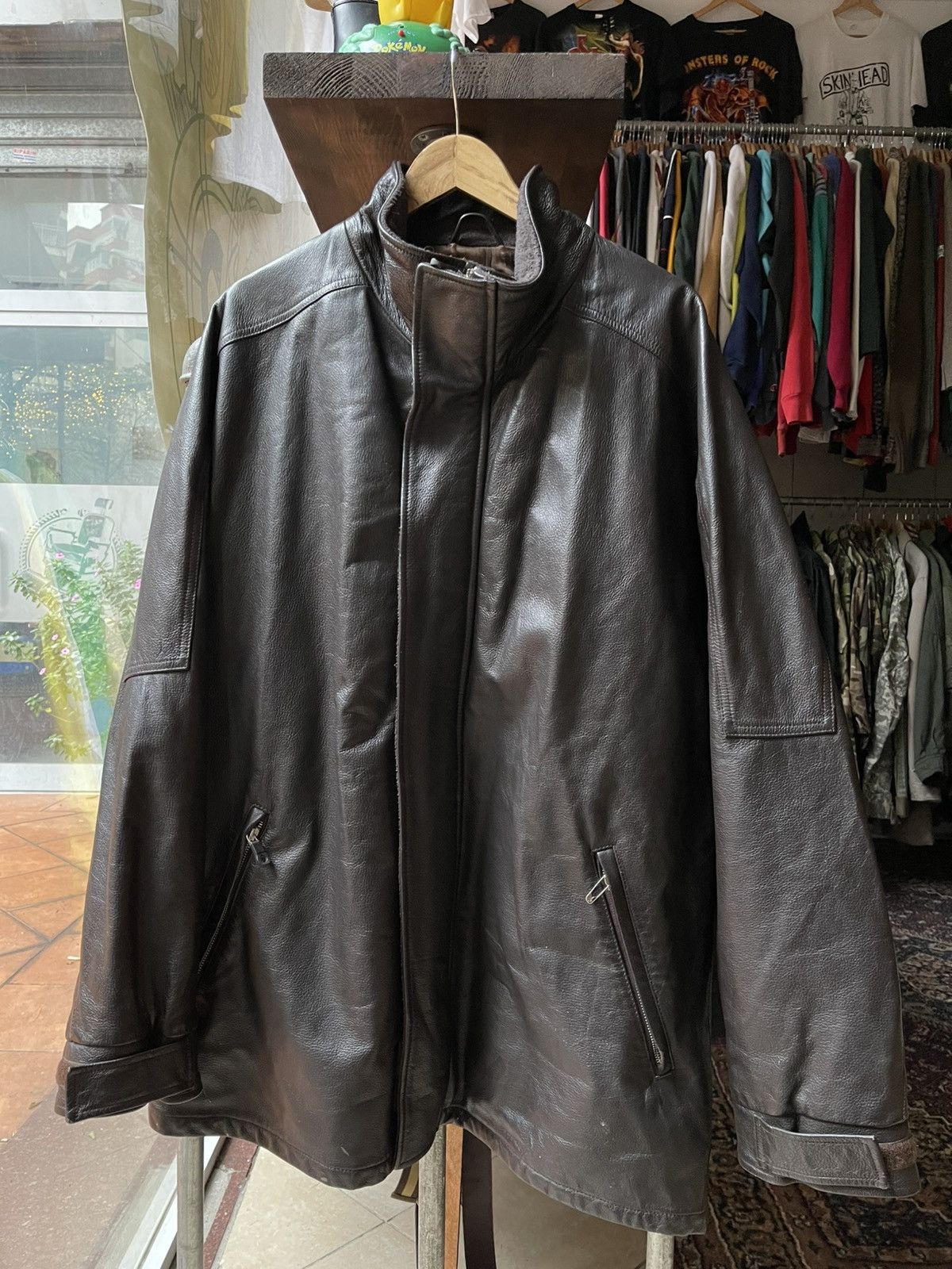 Giorgio Armani Vintage Giorgio Armani Jeans Leather Jacket 90s 