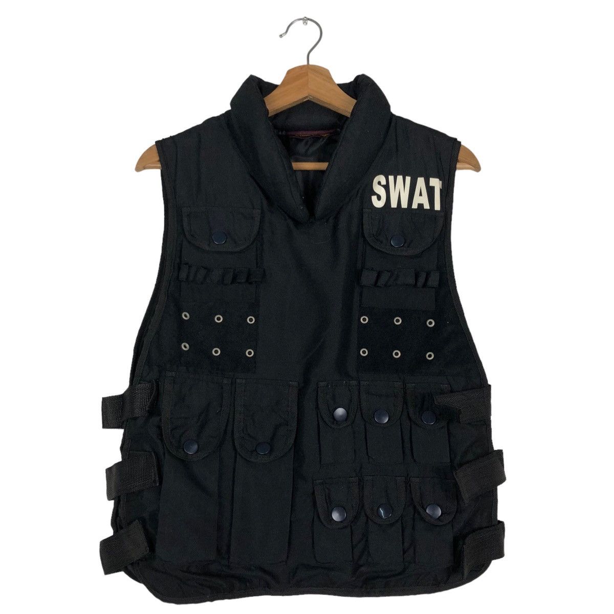 Japanese Brand 🔥Vintage Utility Bondage Cargo Pocket Vest Swat Big Logo Size US M / EU 48-50 / 2 - 1 Thumbnail