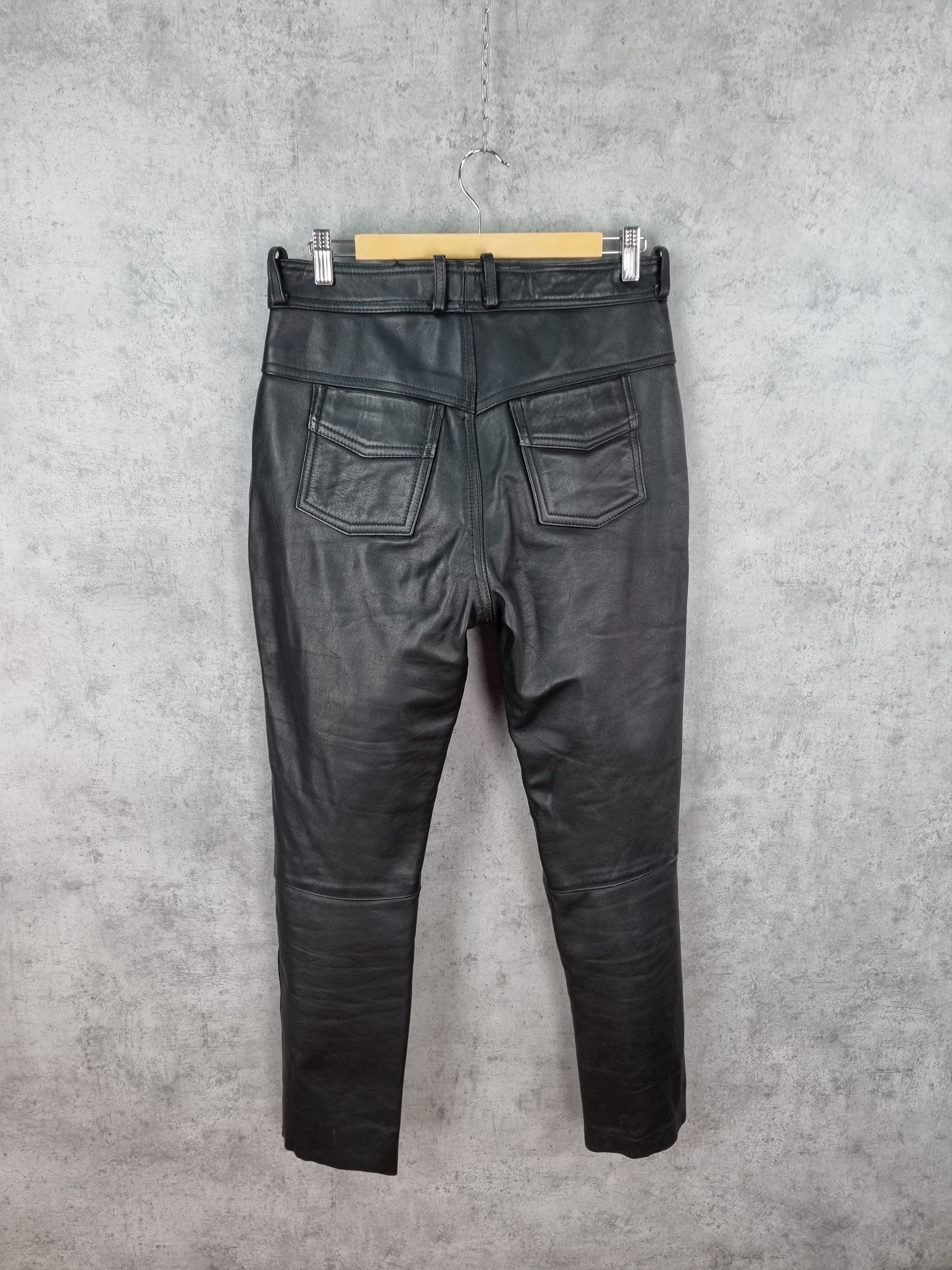 Genuine Leather × Vintage High Waist Leather Retro Pants. Size US 34 / EU 50 - 1 Thumbnail