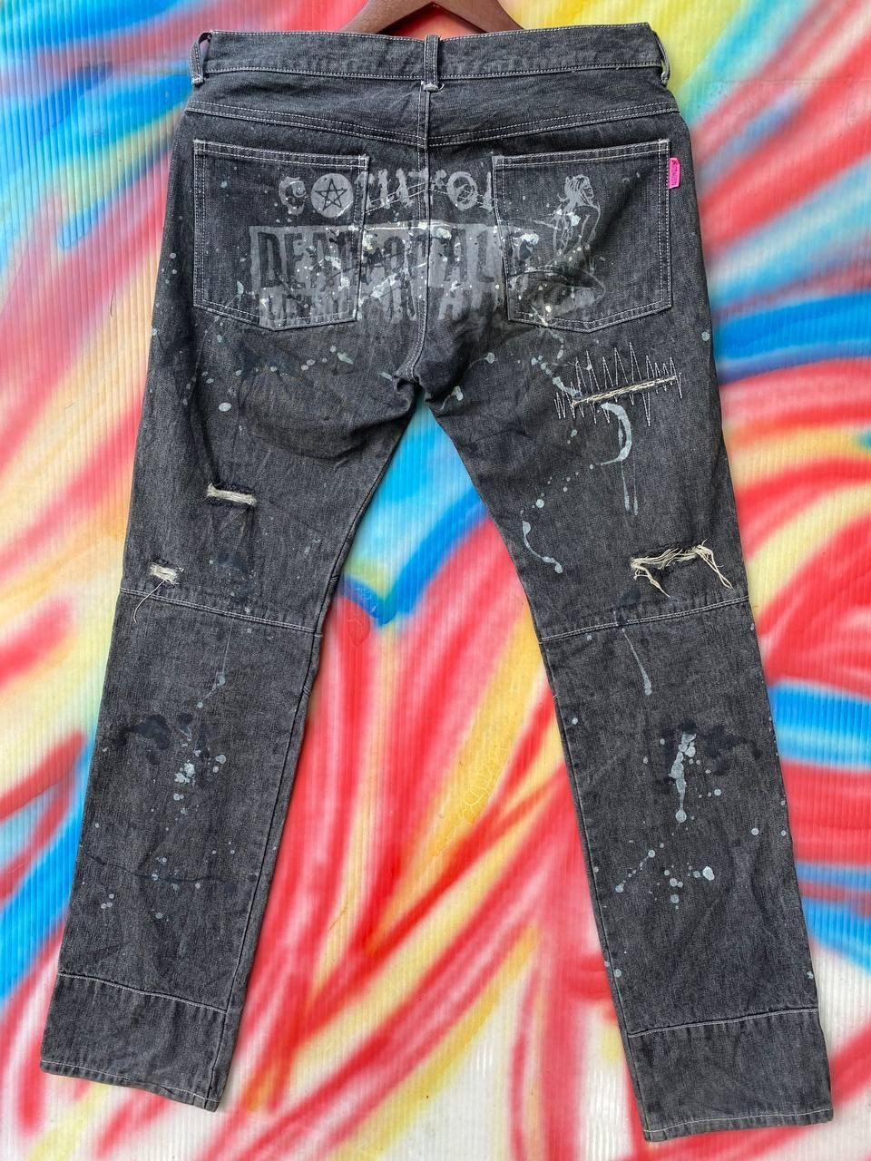 If Six Was Nine × Japanese Brand The Anarchy Algonquins Distressed Demin Jeans Lgb Style Size US 31 - 1 Thumbnail