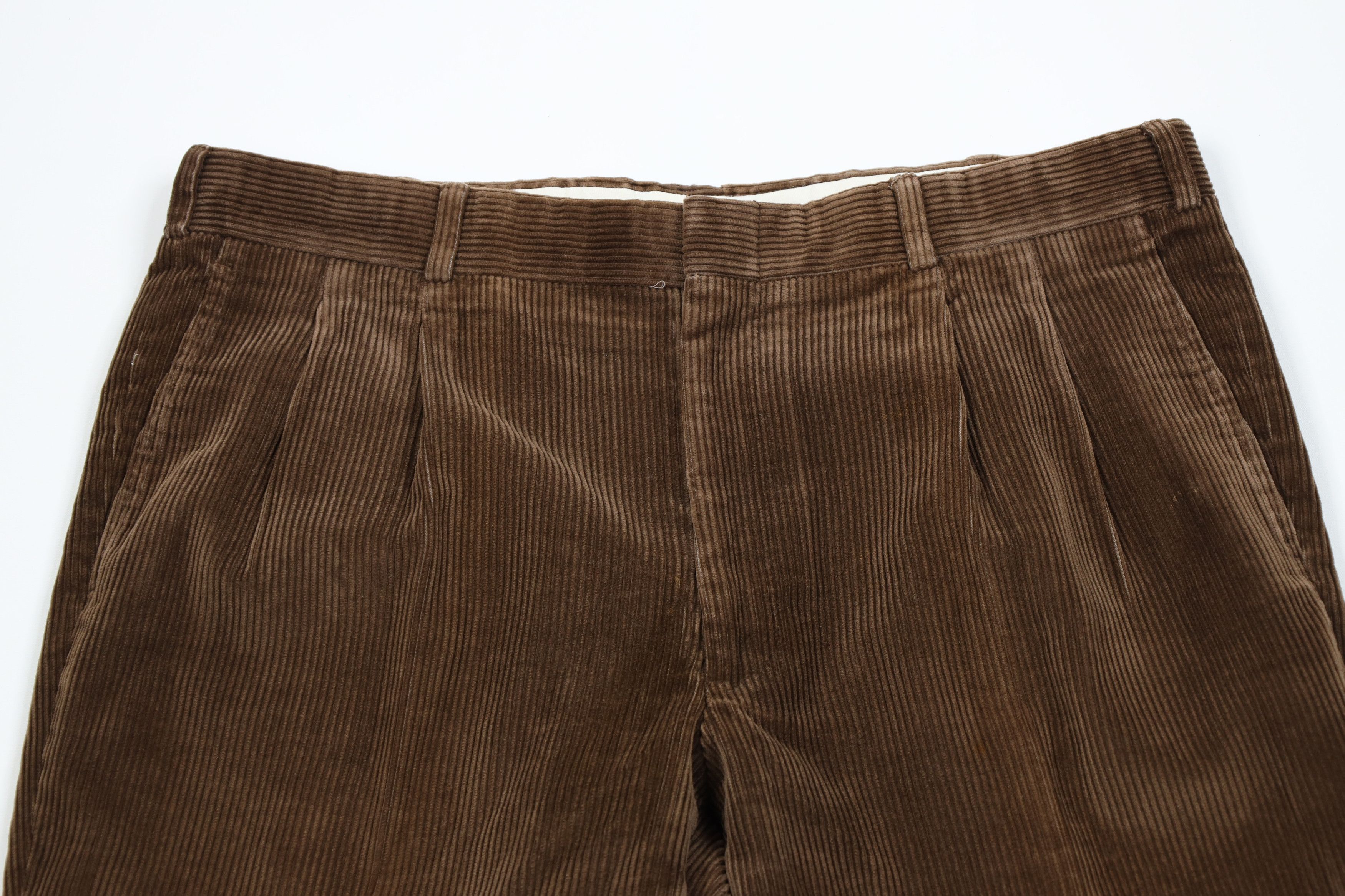 Lands' End × Vintage Vintage 90s Lands End Wide Leg Corduroy Pants Brown USA Size US 35 - 2 Thumbnail