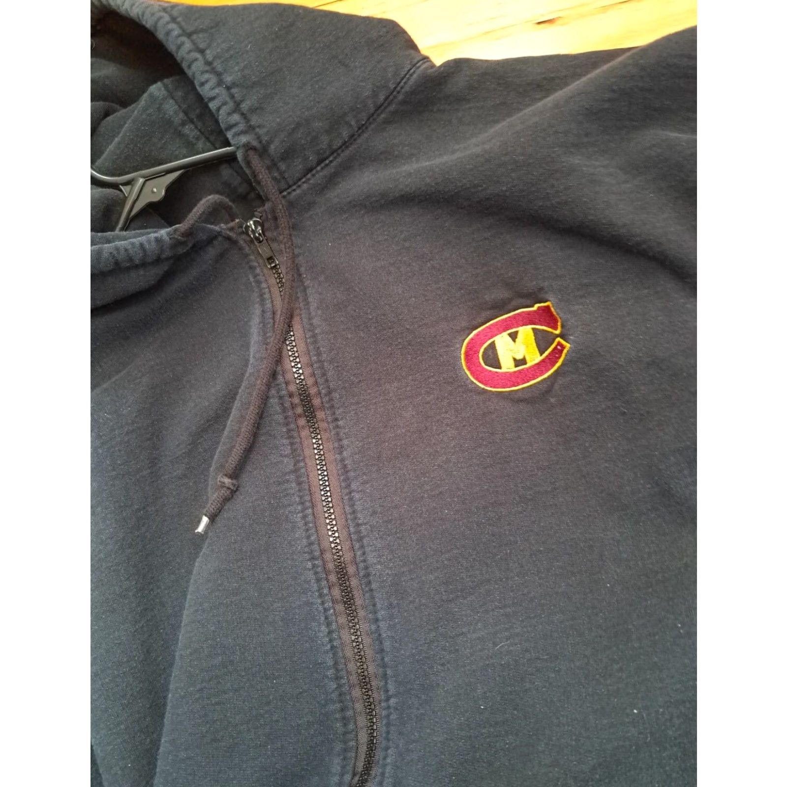 Vintage VINTAGE Central Michigan University Full Zip Cotton Hooded Sweatshirt LG Men Hoodie Jacket Black Size US L / EU 52-54 / 3 - 7 Thumbnail