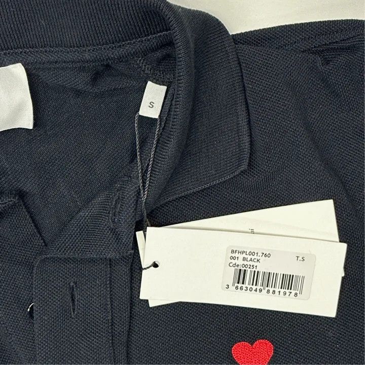 AMI AMI Love Logo Black Short Sleeve Polo -2507 Size US S / EU 44-46 / 1 - 3 Thumbnail