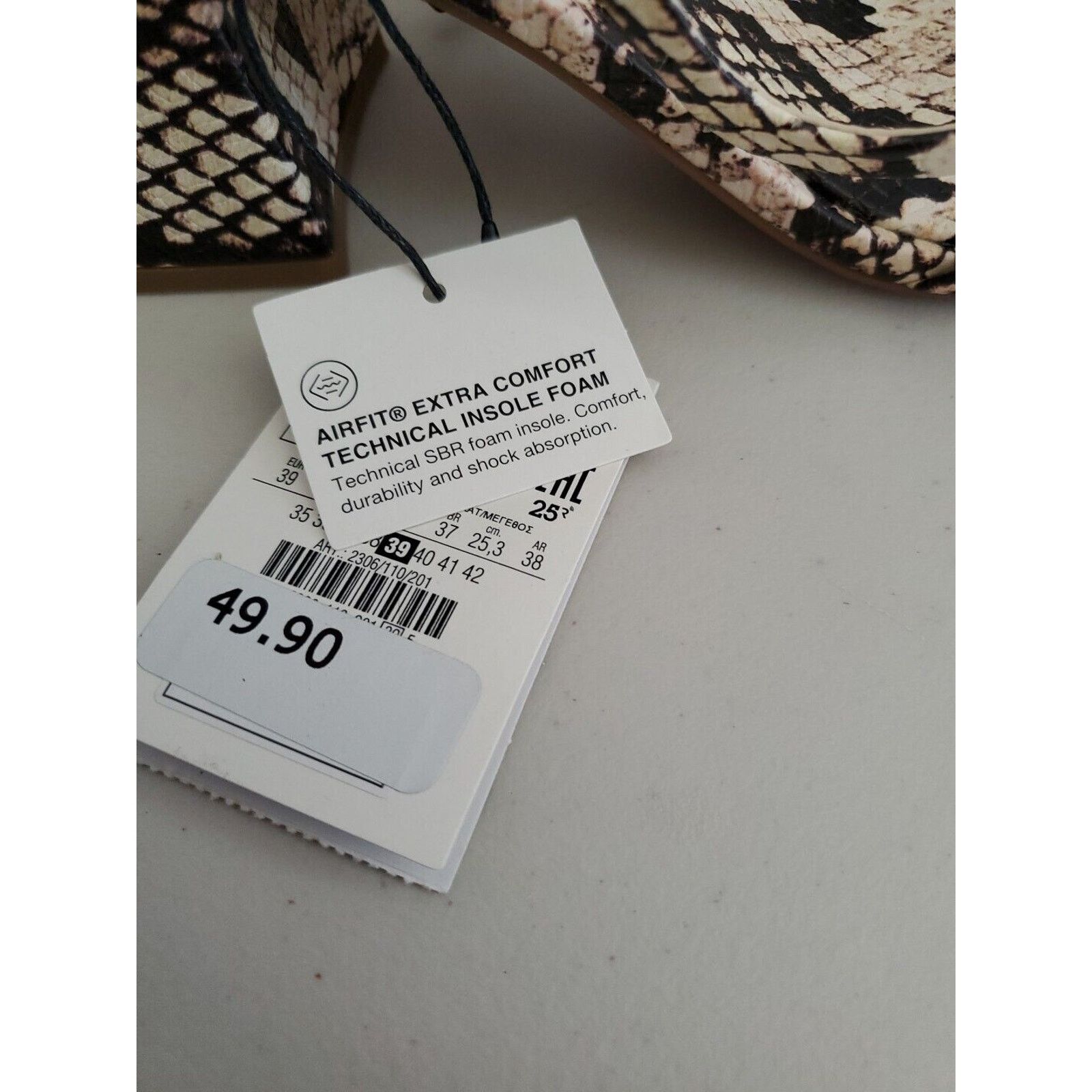 Zara Zara Sandals Women 8 EUR 39 Snake Print Square Toe Block Size US 8 / IT 38 - 9 Thumbnail