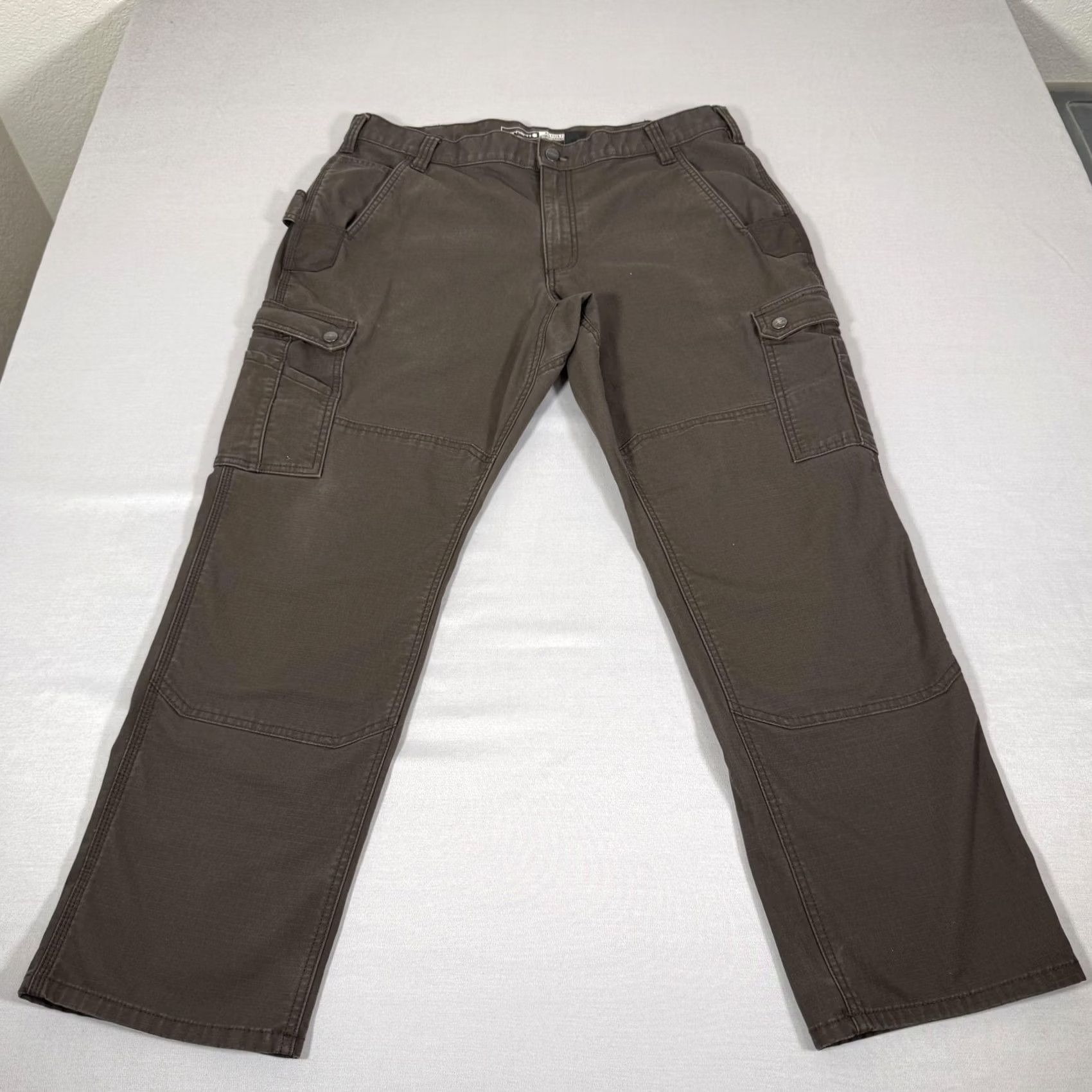 Carhartt Carhartt Rugged Flex Cargo Pants Mens 38x30 Brown Canvas Workwear Relaxed Straight Front Zip Fly Pockets Size US 38 / EU 54 - 2 Thumbnail