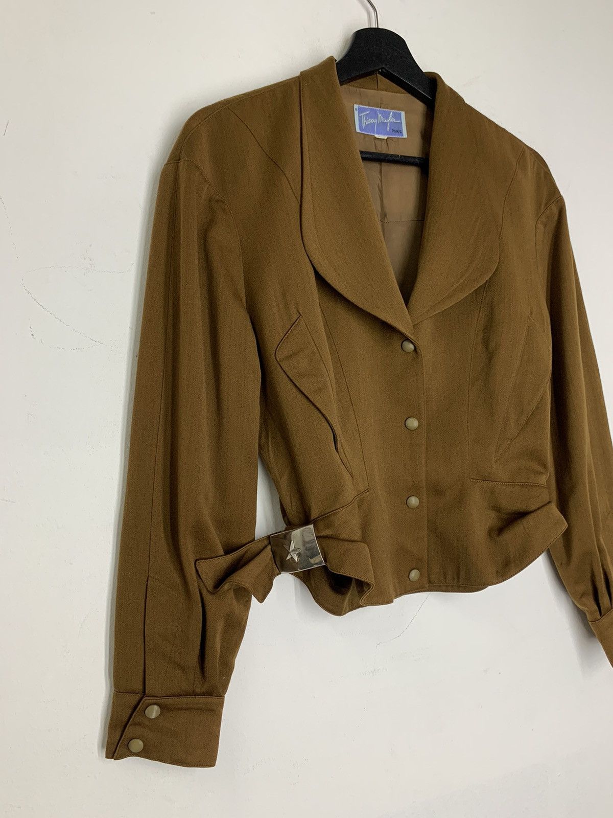 Mugler Vintage THIERY MUGLER Cropped Wool Jacket Size S / US 4 / IT 40 - 3 Thumbnail