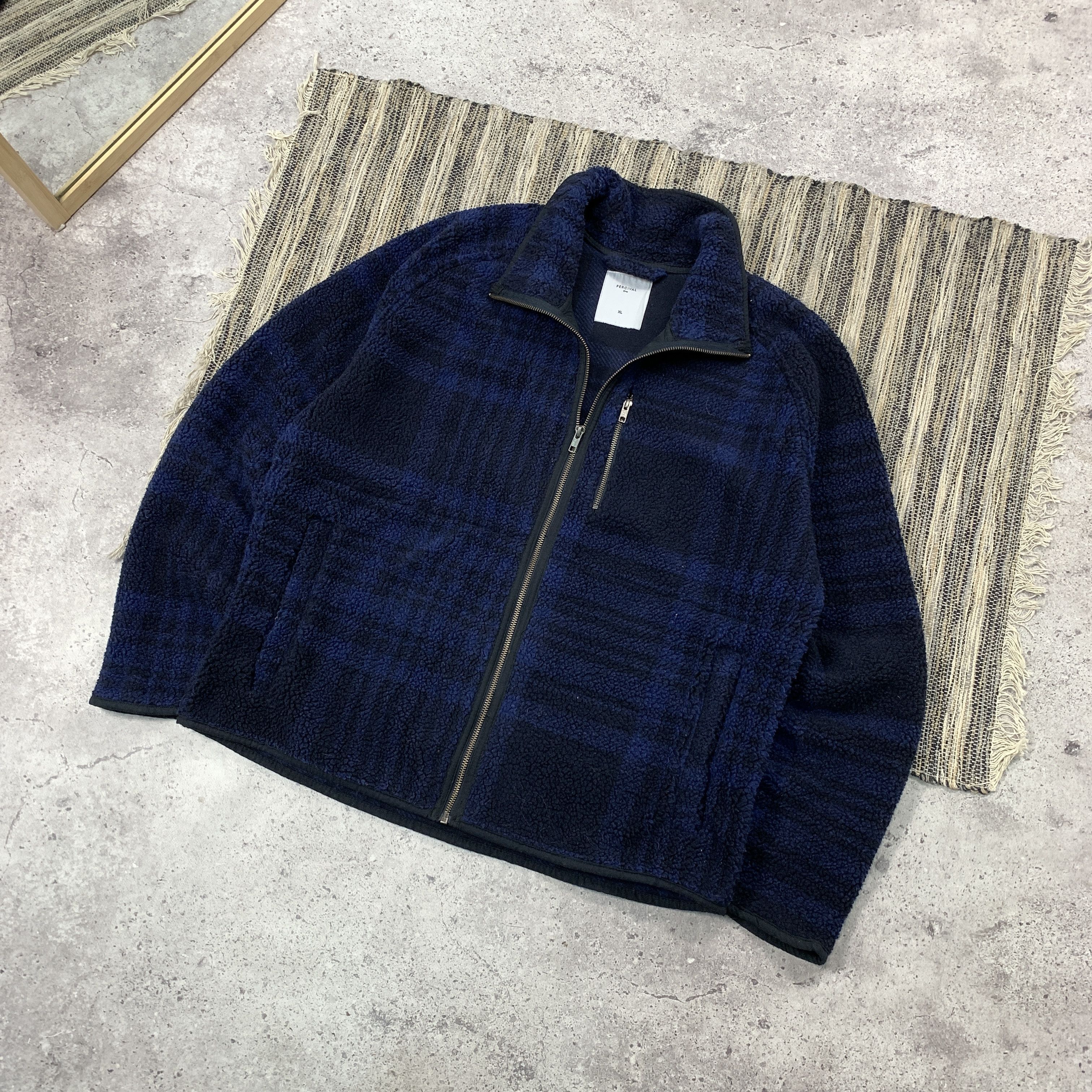 Percival Percival Teddy Fleece Plaid Checkered Blue Jacket Size US XL / EU 56 / 4 - 3 Thumbnail