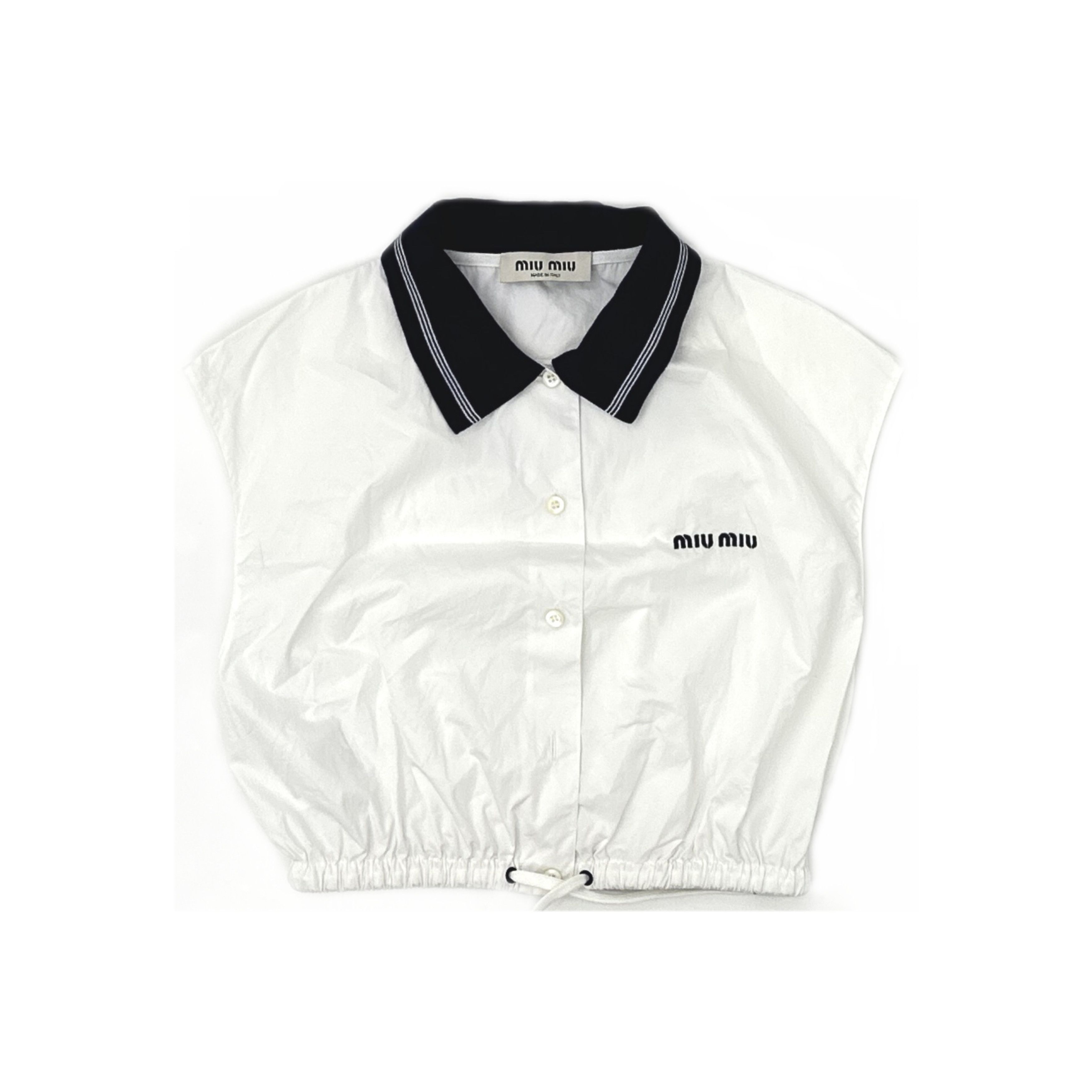 Miu Miu Miu Miu Logo Sleeveless Button Up Shirt Size 38 Size XS / US 0-2 / IT 36-38 - 1 Thumbnail