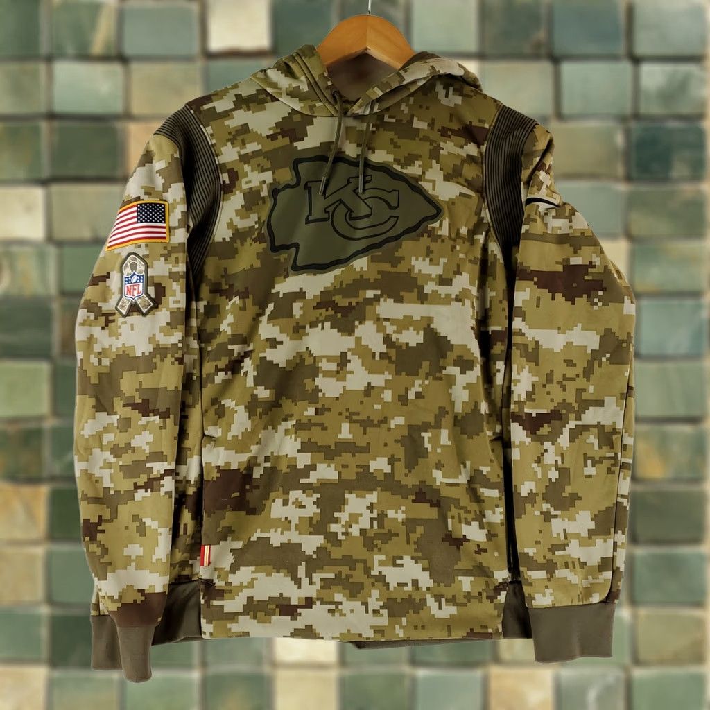 Nike Nike Hoodie Sweatshirt Kansas City Chiefs Salute to Service Camo Green Mens M Size US M / EU 48-50 / 2 - 1 Thumbnail