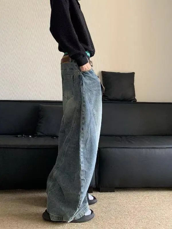 Japanese Brand Kimaya x ishi Men's blue washed retro straight jeans Size US 32 / EU 48 - 7 Thumbnail