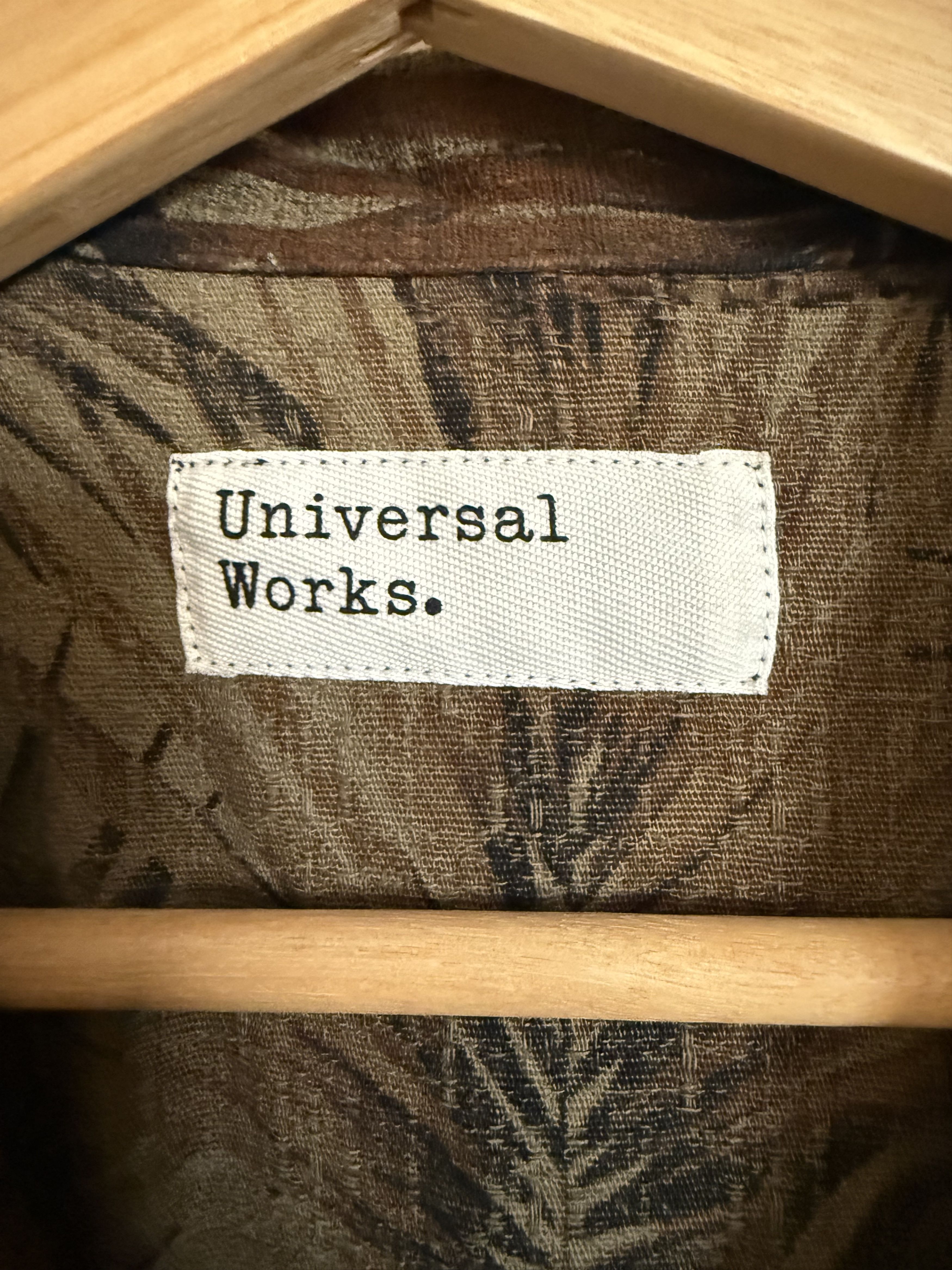 Universal Works Textured Cotton Camp Collar Shirt - Dark Tropical Size US L / EU 52-54 / 3 - 4 Thumbnail