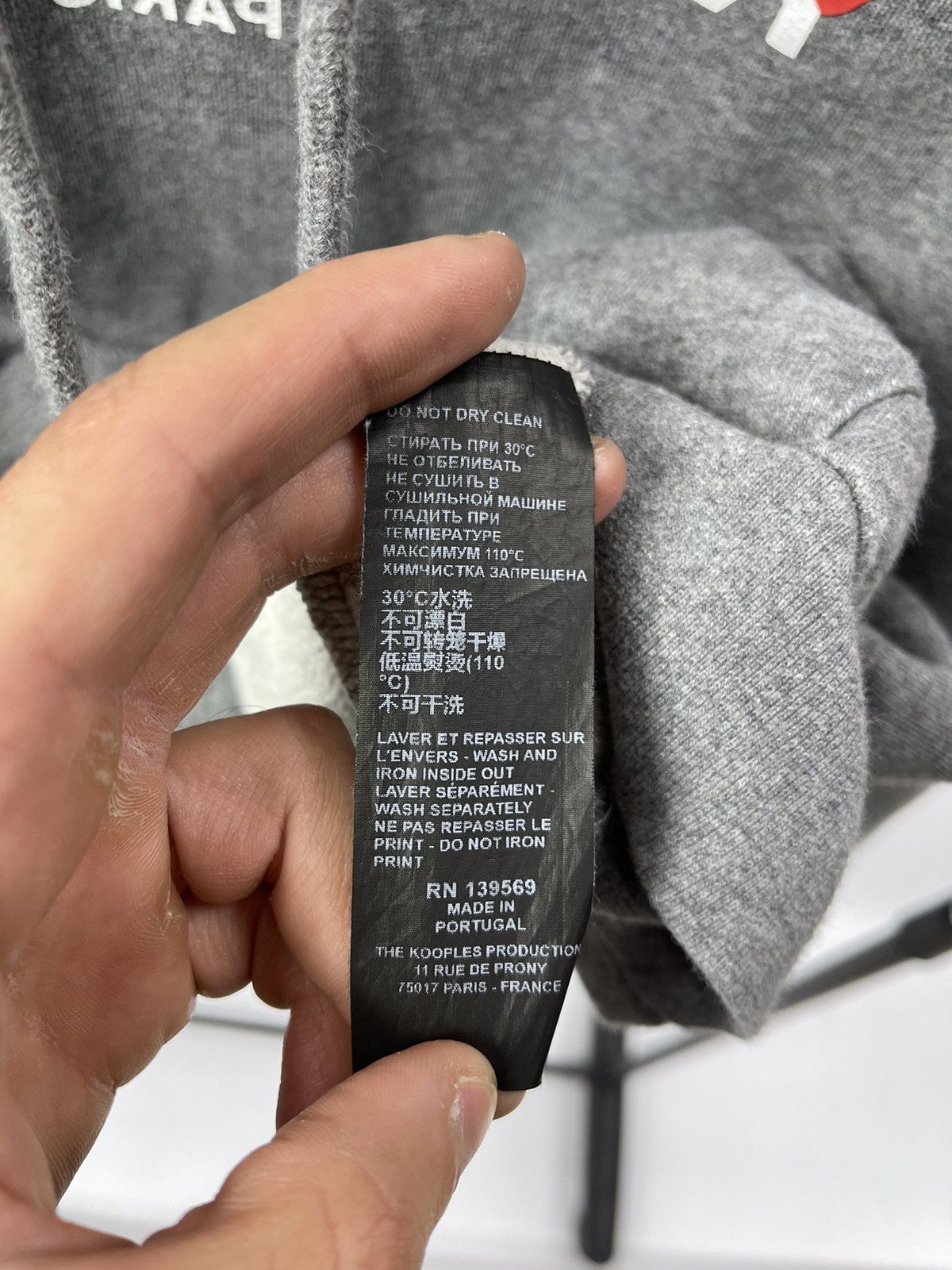 The Kooples The Kooples Paris Hoodie Size L Grey Central Logo Portugal Size US L / EU 52-54 / 3 - 6 Thumbnail