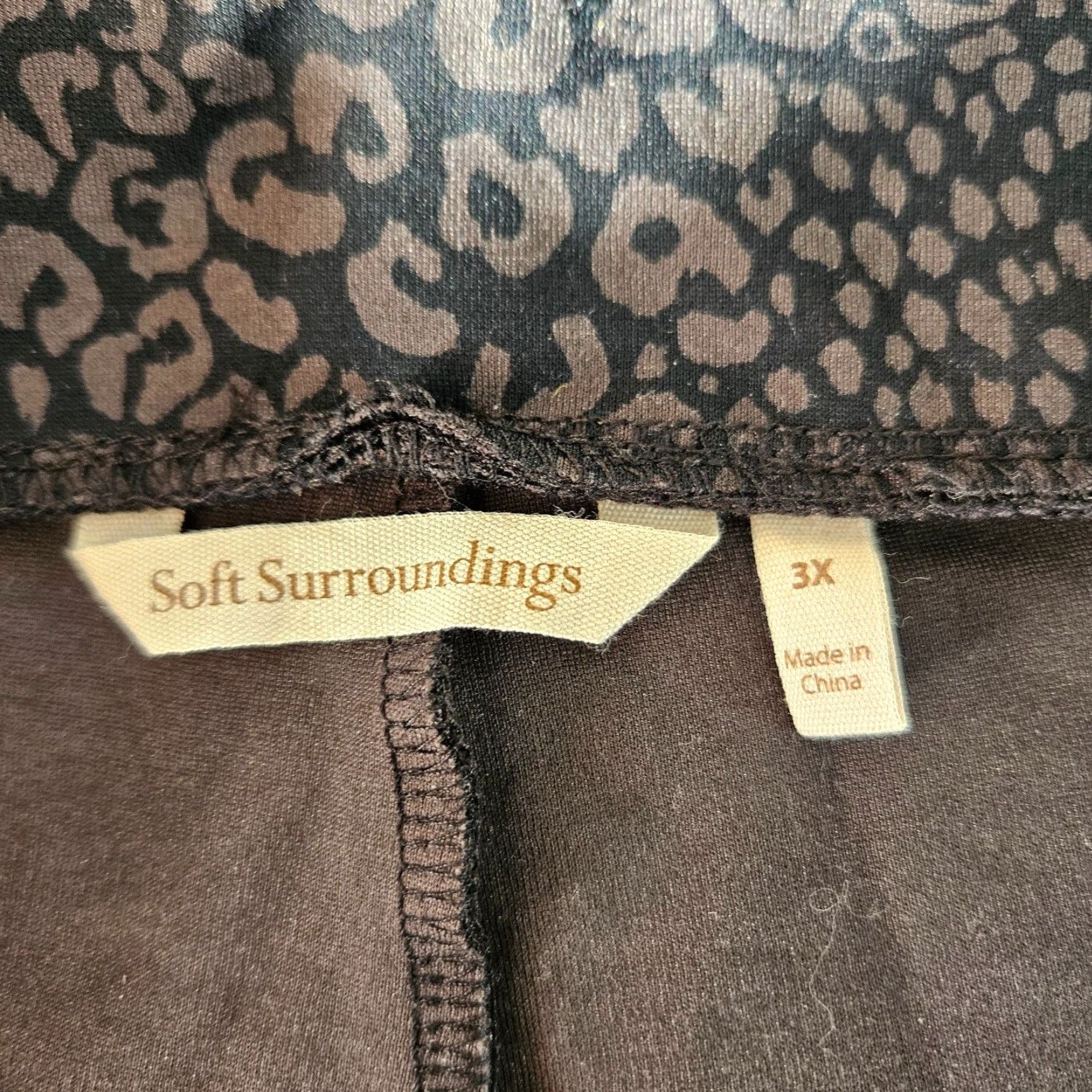 Soft Surroundings Soft Surroundings Womens Mini Boot Ponte Knit Pants Sz 3X Black Gray Pull On Size 40" / US 18 - 7 Thumbnail