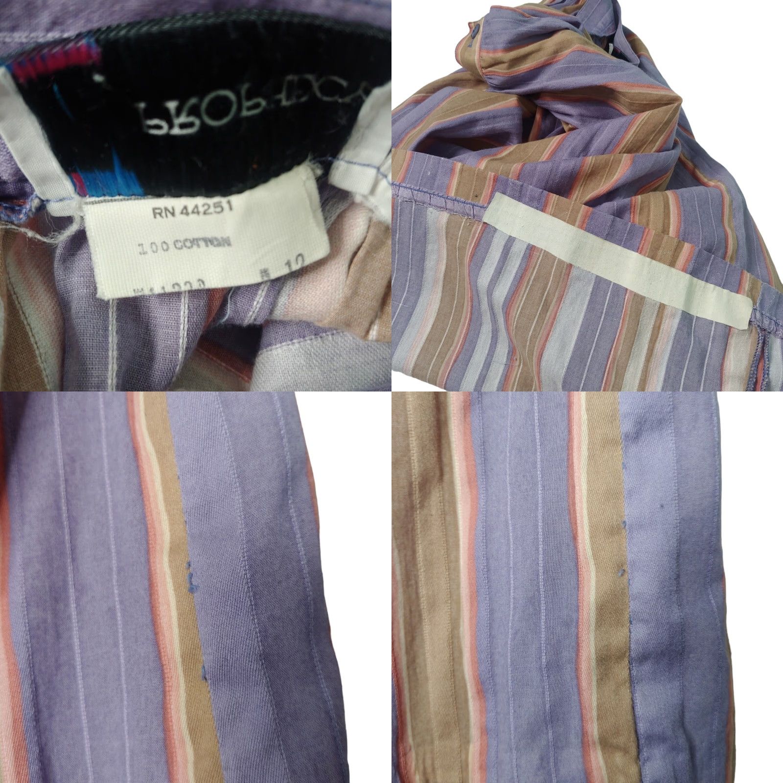 Pinko VINTAGE Prophecy Midi Skirt Size 12 Purple Tan Pink Striped Woven Cotton Casual Womens Size 34" / US 12 / IT 48 - 8 Thumbnail