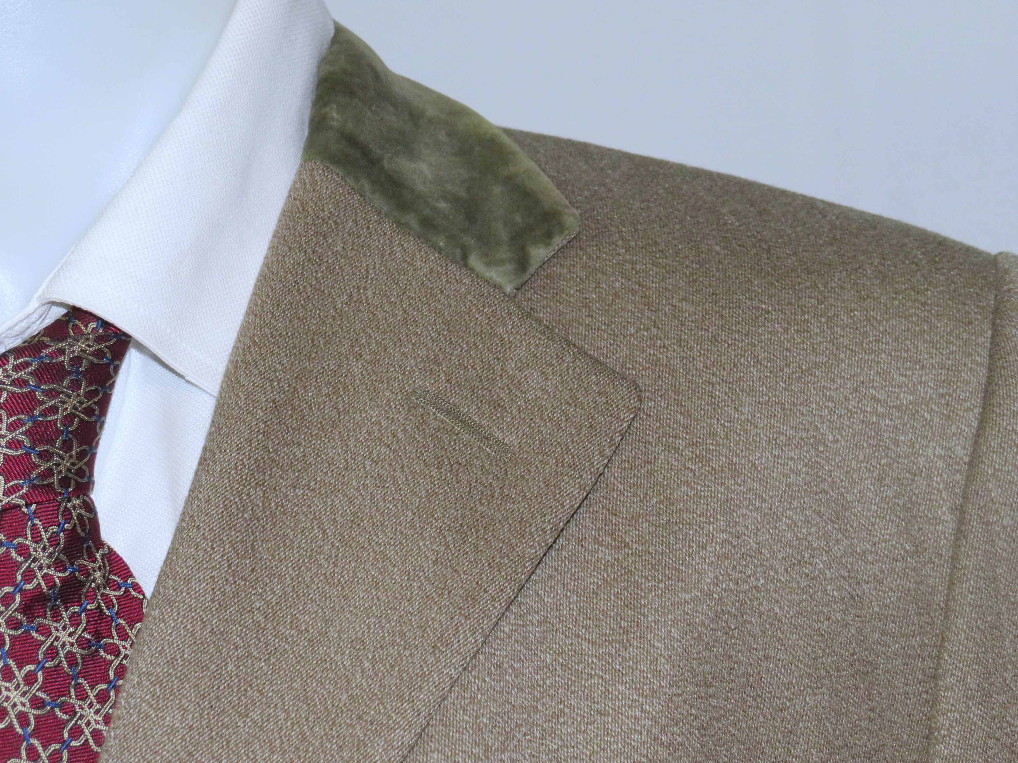 Paul Stuart Taupe Gabardine Velvet Collar Chesterfield 40S Size US M / EU 48-50 / 2 - 5 Thumbnail