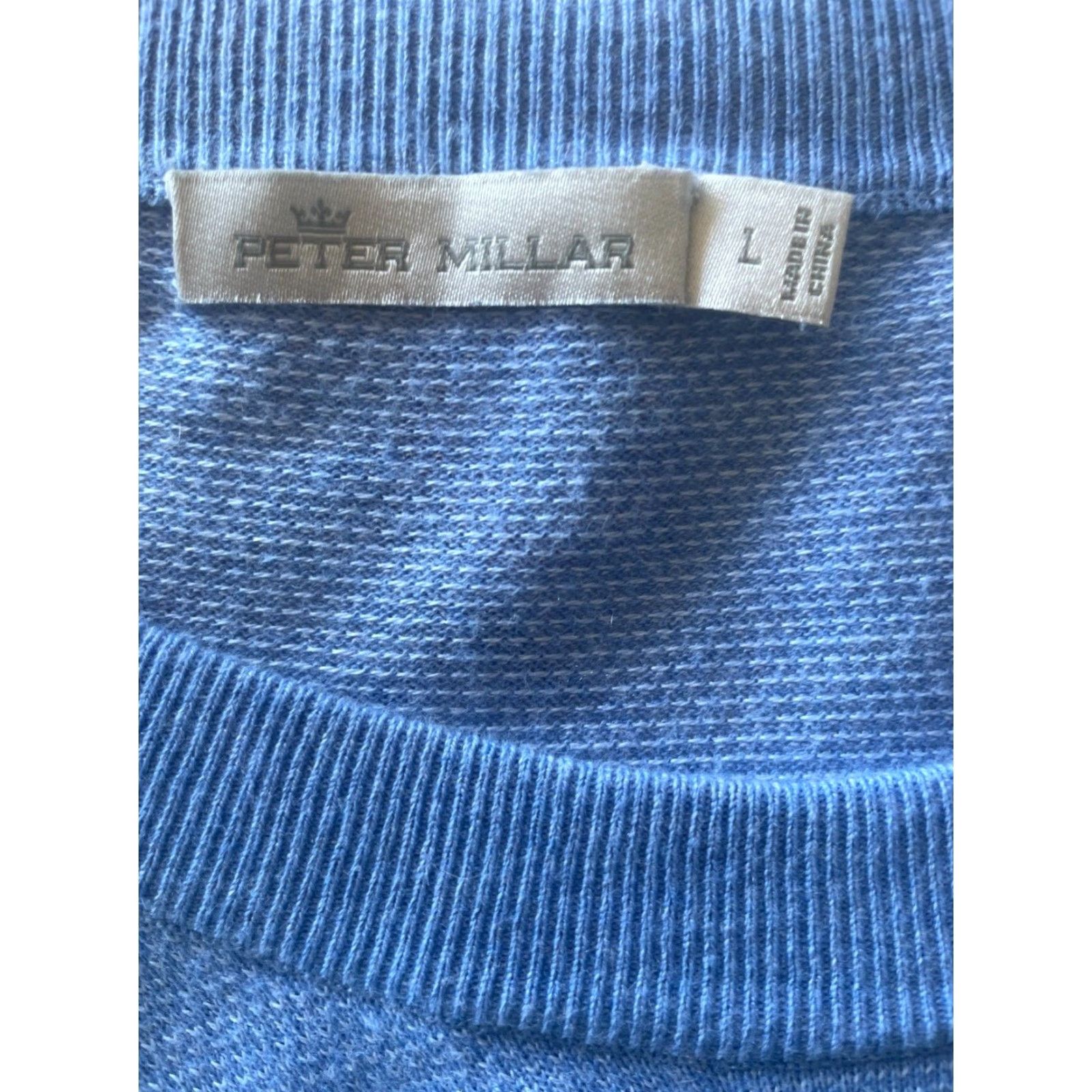 Peter Millar Peter Millar Sweater Mens L Large Pullover Golf Crew Neck Blue Solid Knit Shirt/Sweater Size US L / EU 52-54 / 3 - 6 Thumbnail