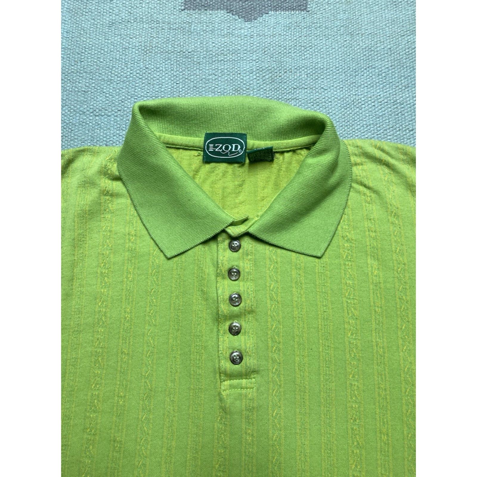 Izod VINTAGE Izod Polo Shirt Long Sleeve Men's Large Green 80s Knit Nylon Cotton Shirt Size US L / EU 52-54 / 3 - 3 Thumbnail