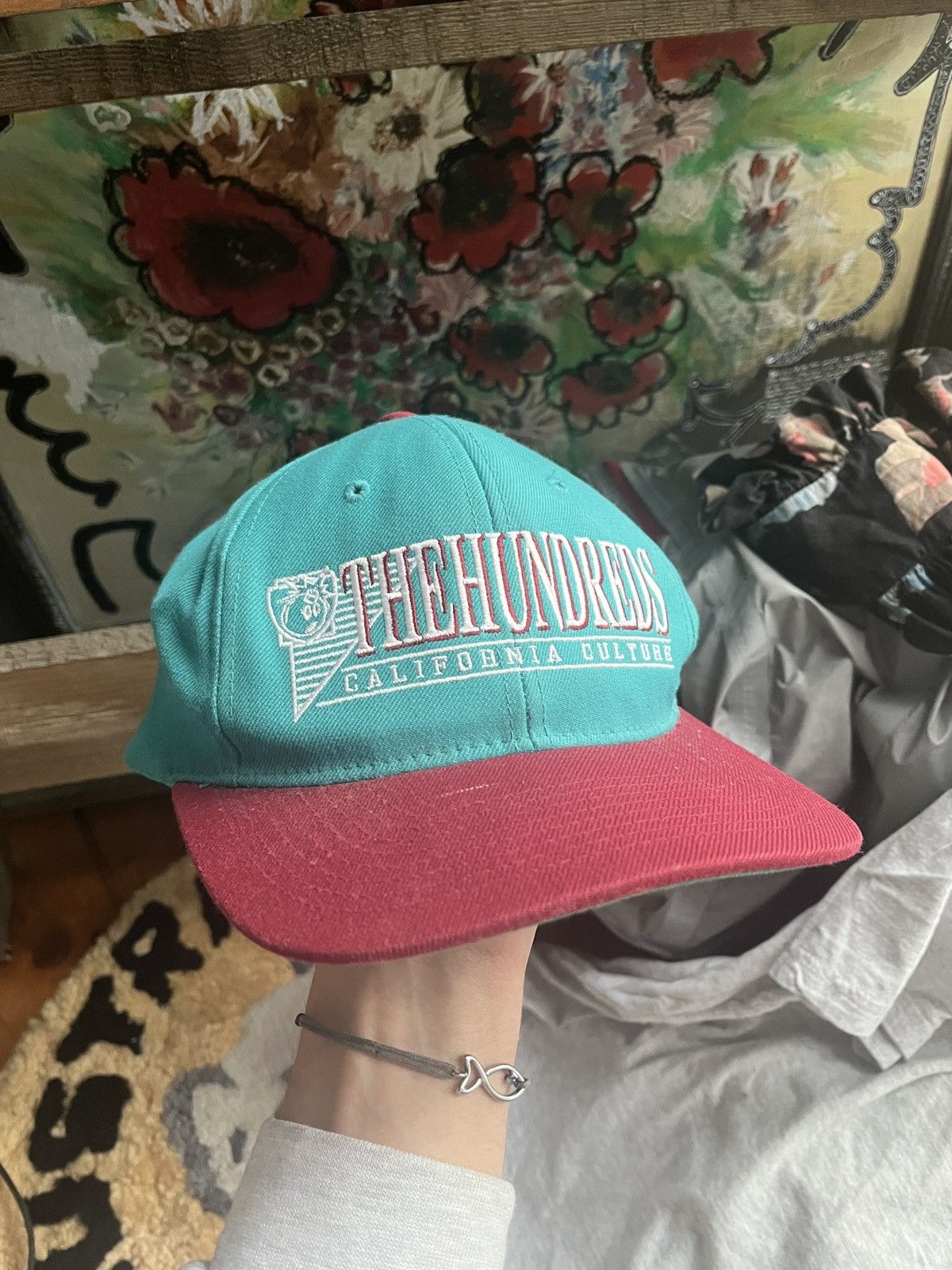 The Hundreds × Vintage Turquise red pink The Hundreds cap vintage wool Size ONE SIZE - 1 Thumbnail