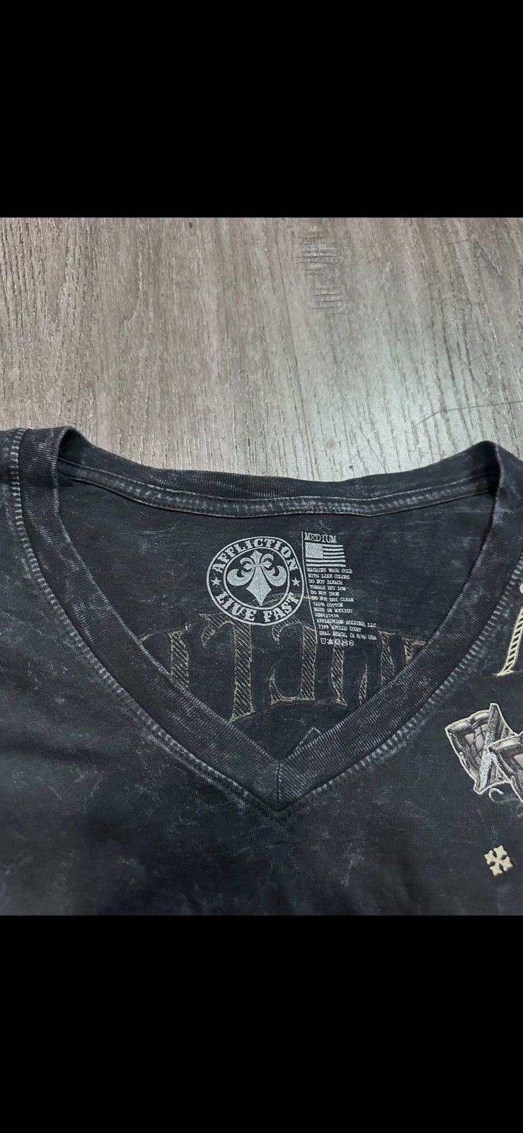 Affliction × Vintage “Venetian Fleet Vneck”affliction Size M / US 6-8 / IT 42-44 - 3 Thumbnail