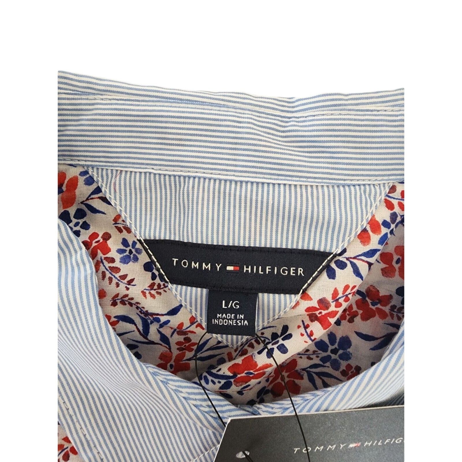 Tommy Hilfiger Tommy Hilfiger Women's Cotton Floral Roll-Tab Shirt Large Size L / US 10 / IT 46 - 4 Thumbnail