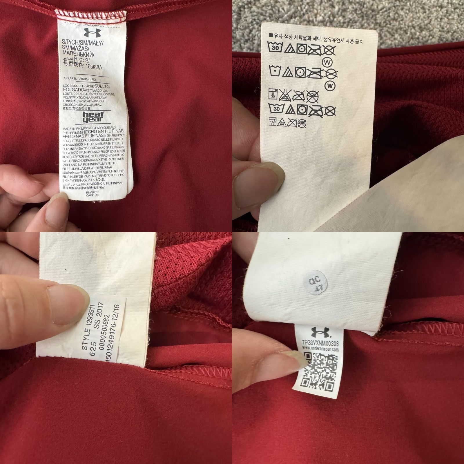 Under Armour Under Armour Jacket Mens Small Red Gray HeatGear Full Zip Athletic Windbreaker Size US S / EU 44-46 / 1 - 8 Thumbnail