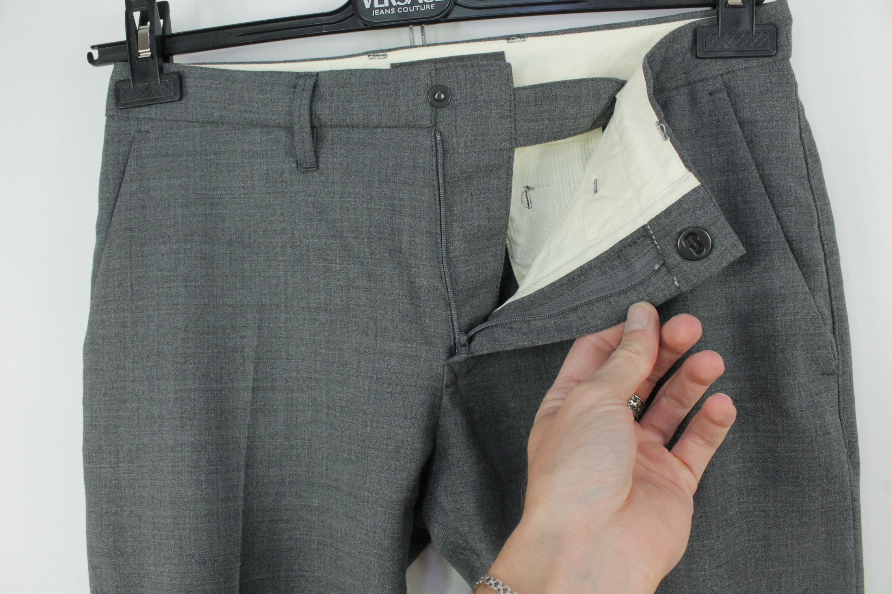 Siviglia Siviglia Gray Stretch Wool Blend Slim Fit Trousers Pants Size US 31 - 2 Thumbnail