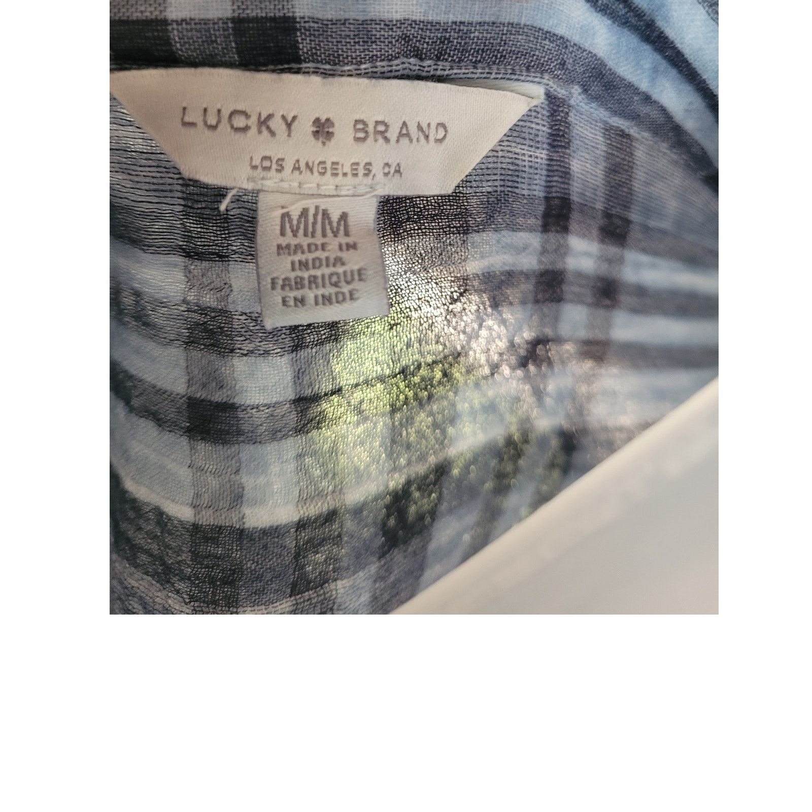 Lucky Brand Lucky Blue Stripe Shirt Long Sleeve Button Up Semi Sheer Med Size M / US 6-8 / IT 42-44 - 6 Thumbnail