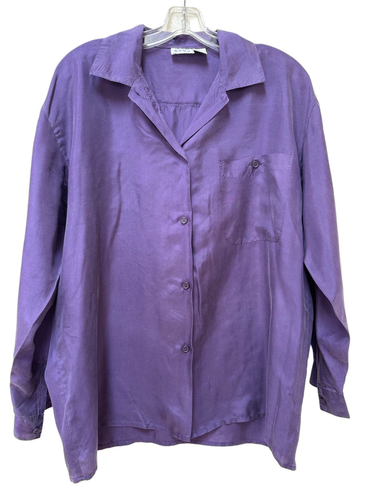 Vintage SCNY women’s vintage plum purple 100% silk long sleeve Size M / US 6-8 / IT 42-44 - 4 Thumbnail