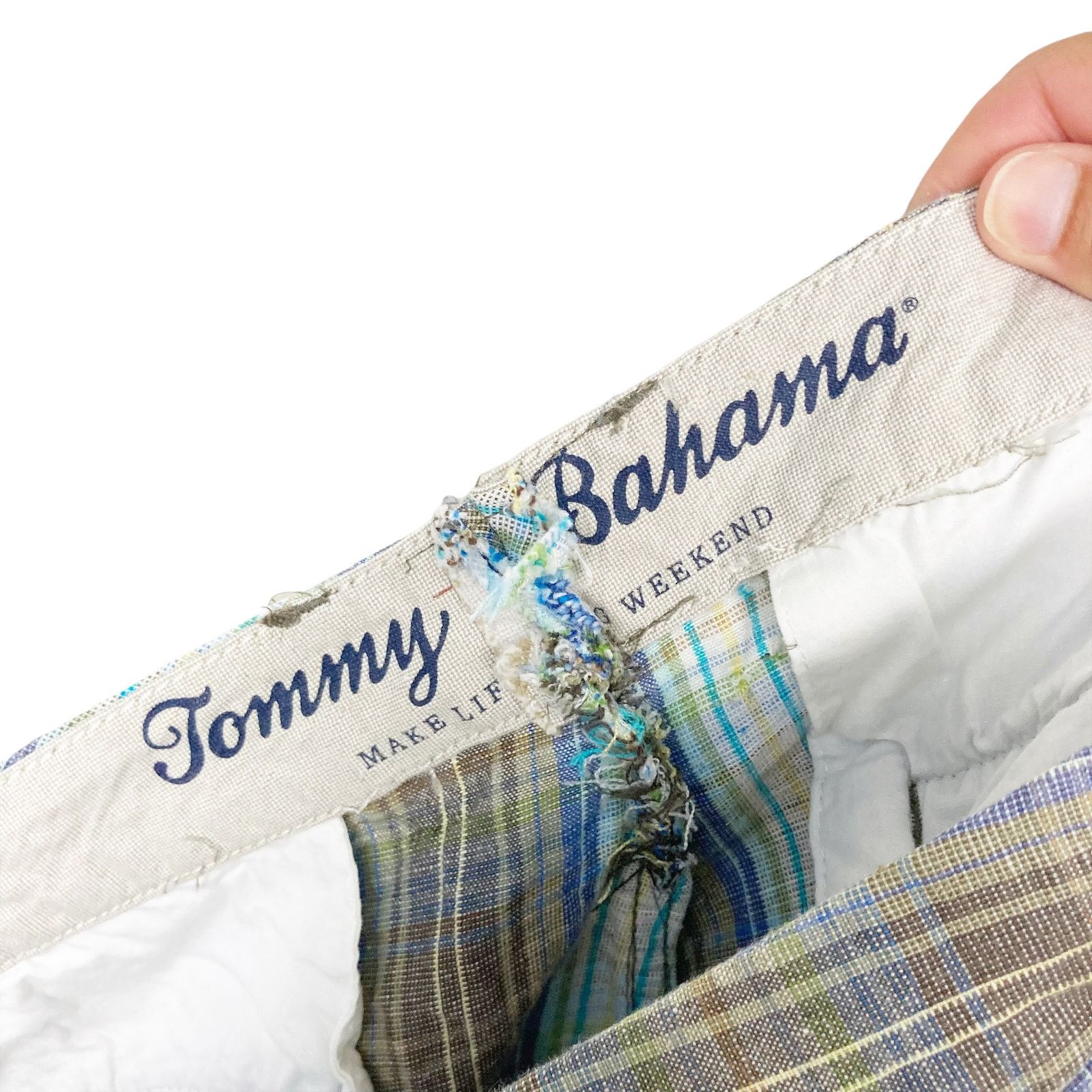 Tommy Bahama Tommy Bahama Brown Blue Plaid Linen Blend Shorts Sz 38 Size US 38 / EU 54 - 2 Thumbnail