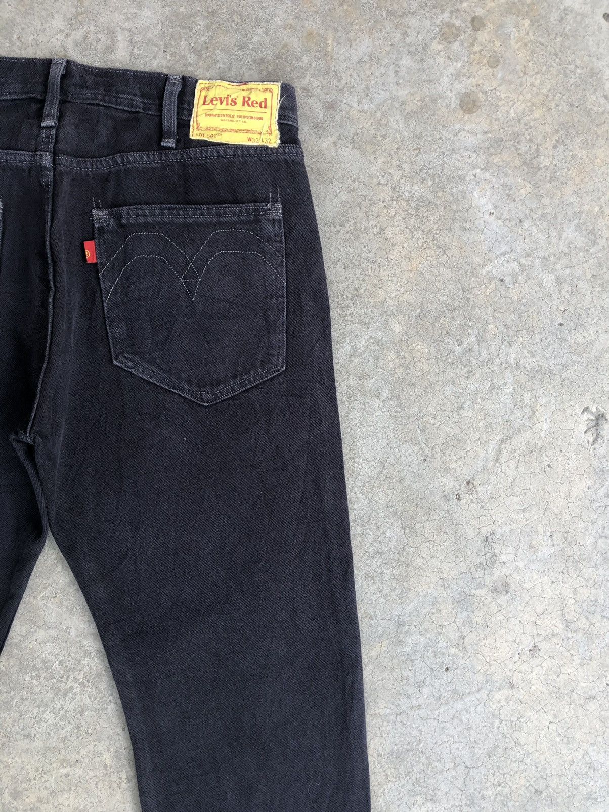 Levi's Levis Red 502 Single R White Stitch Distressed Jeans Size US 32 / EU 48 - 10 Thumbnail