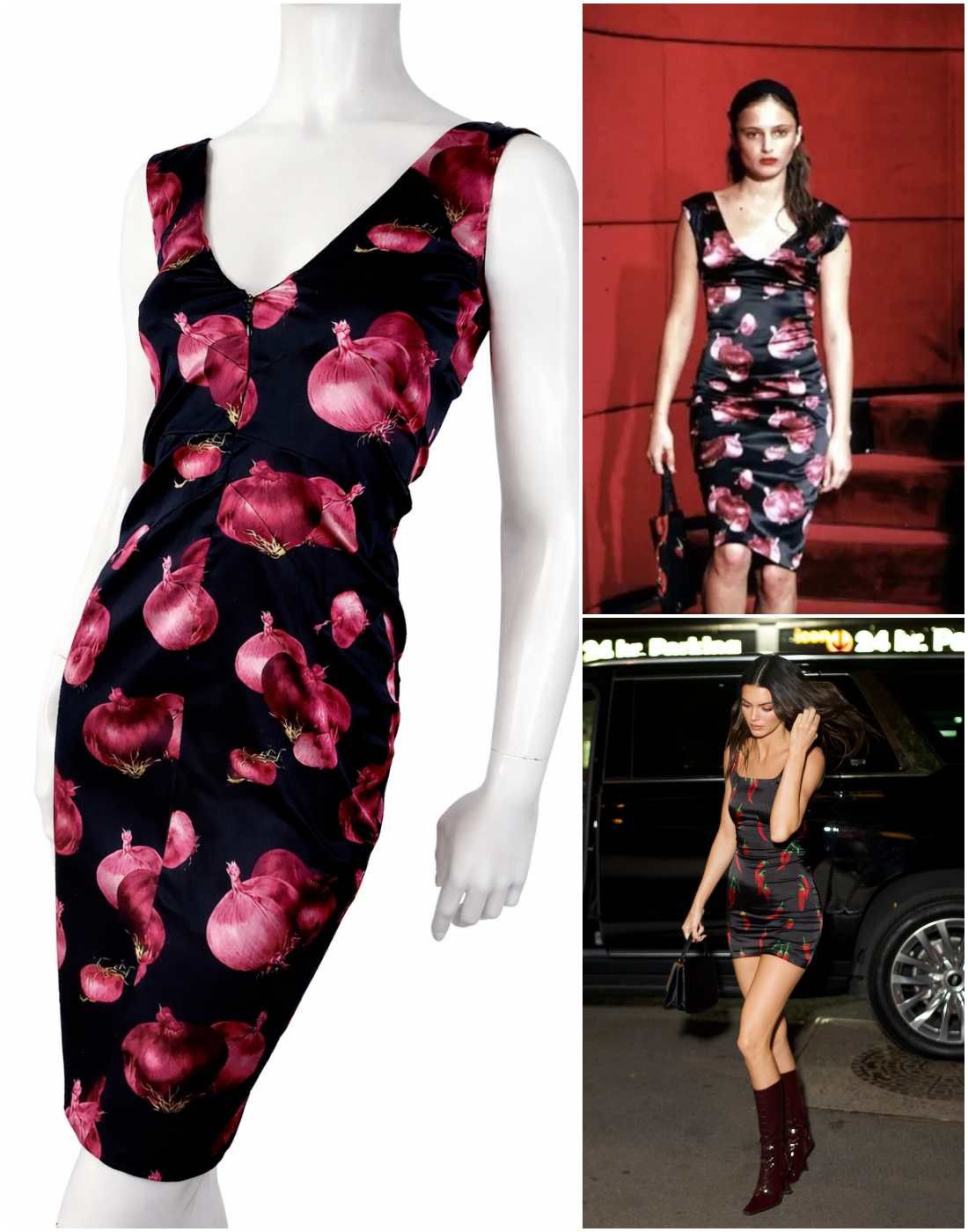 Dolce & Gabbana Runway Dolce & Gabbana Red Onions 1999 Kendall Jenner Dress Size XS / US 0-2 / IT 36-38 - 1 Thumbnail
