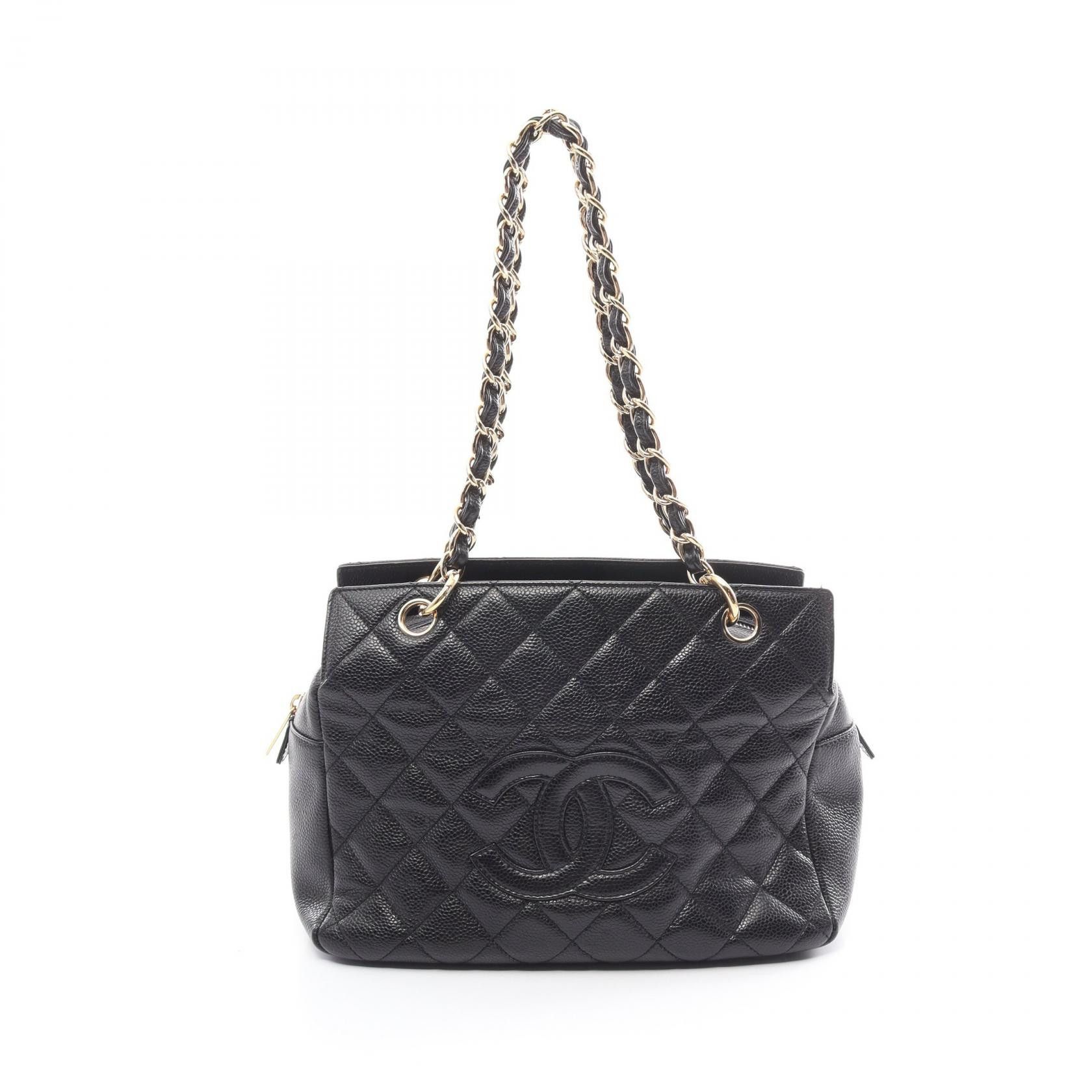 Chanel Chanel CC Caviar Matelasse Chain Shoulder Bag Leather Tote Bag A18004 in Great Condition Size ONE SIZE - 1 Thumbnail