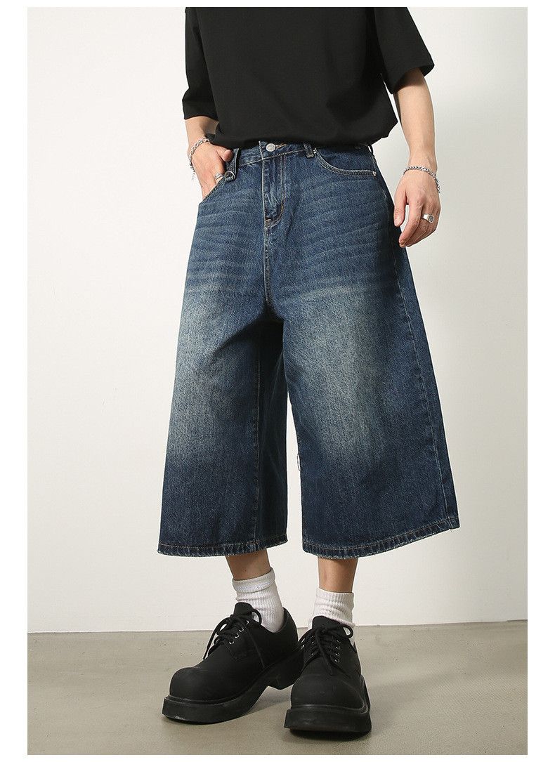 Japanese Brand Men's American-Style Loose-Fit Wide-Leg Denim Shorts Size US 32 / EU 48 - 3 Thumbnail