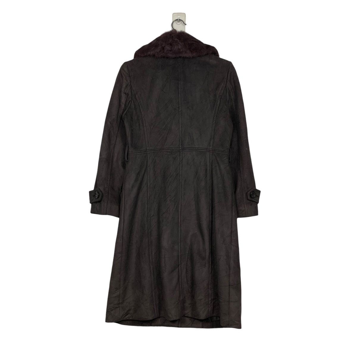 Japanese Brand GARÇON de GRIS Rabbit Fur Neck Long Coat #1734-C77 Size S / US 4 / IT 40 - 8 Thumbnail