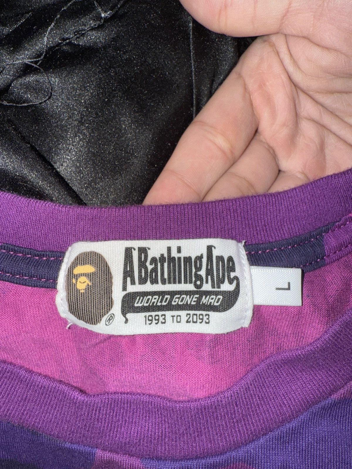 Nigo Bape Purple Camo T shirt Size US L / EU 52-54 / 3 - 3 Thumbnail