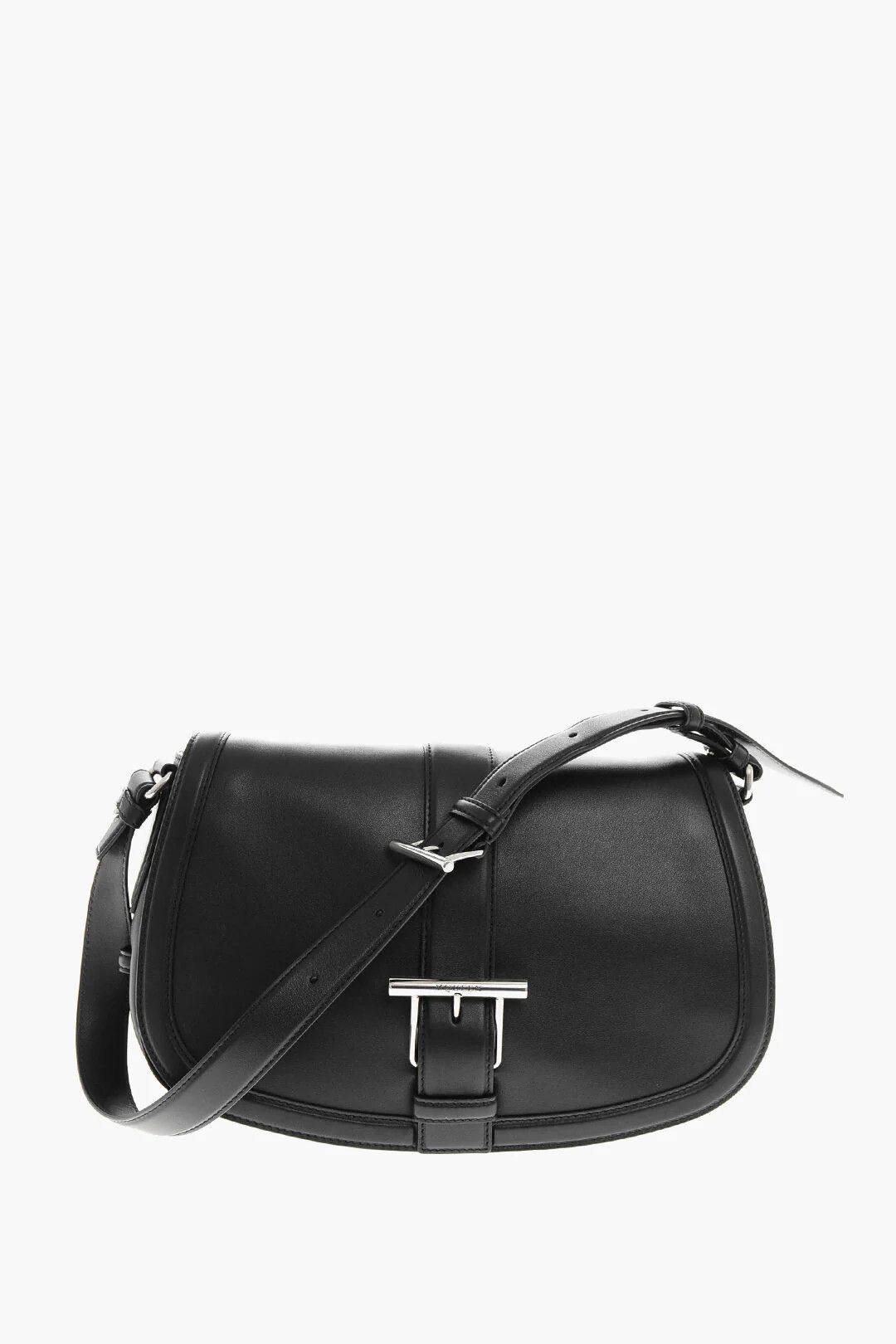 Alexander McQueen og1mm0426 Size: OS / Maxi Leather Saddle Bag in Black Size ONE SIZE - 1 Thumbnail