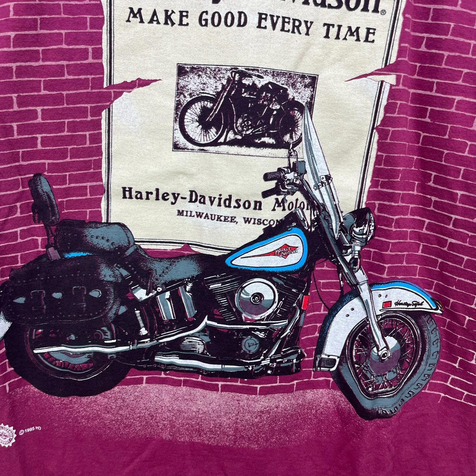Harley Davidson Vintage 1995 Harley Davidson AOP All Over Print T Shirt 2XL Size US XXL / EU 58 / 5 - 5 Thumbnail