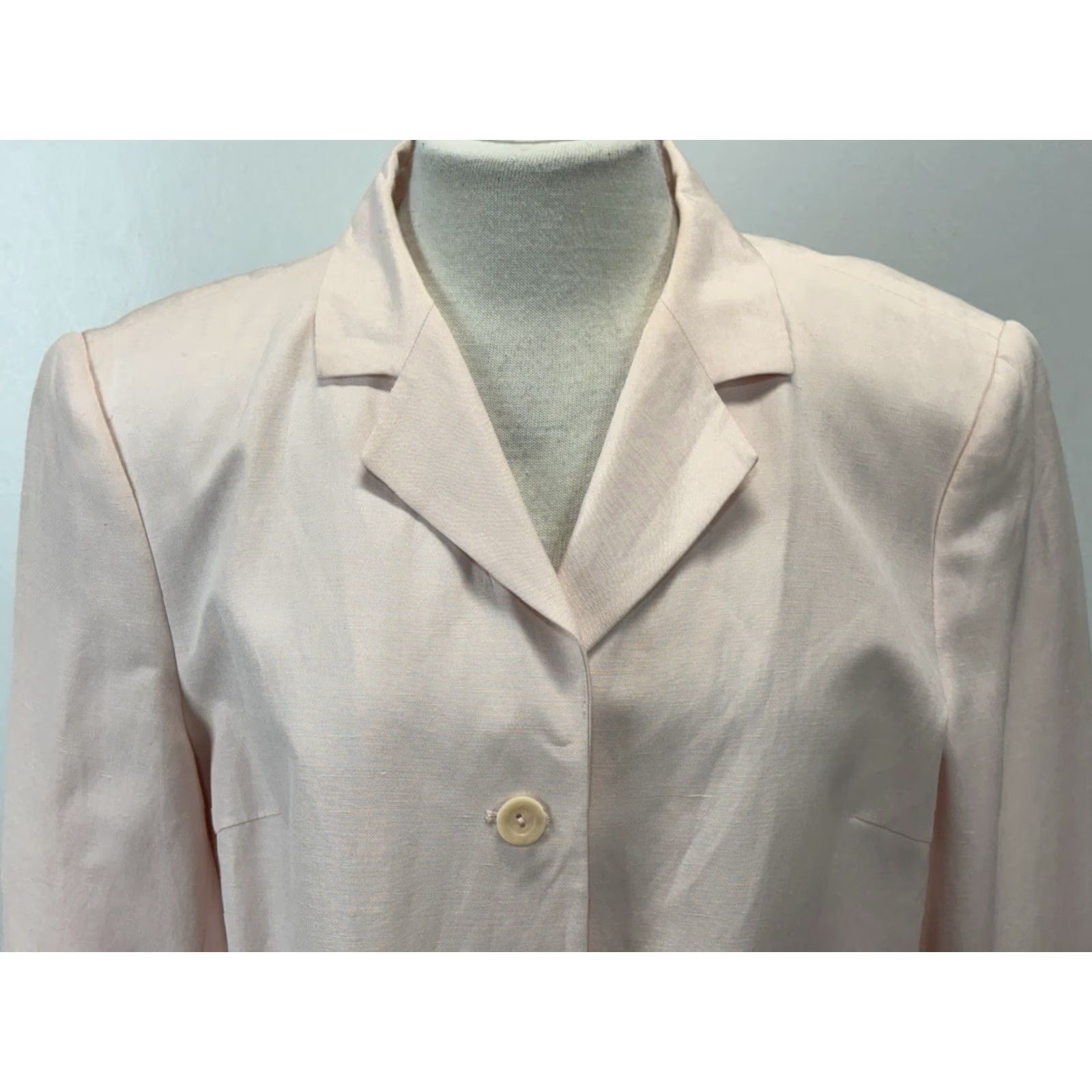 Talbots Vtg Talbots Silk Linen Blazer Jacket Sz 14 Pale Pink Lined Career Classic 90s Size XL / US 12-14 / IT 48-50 - 6 Thumbnail