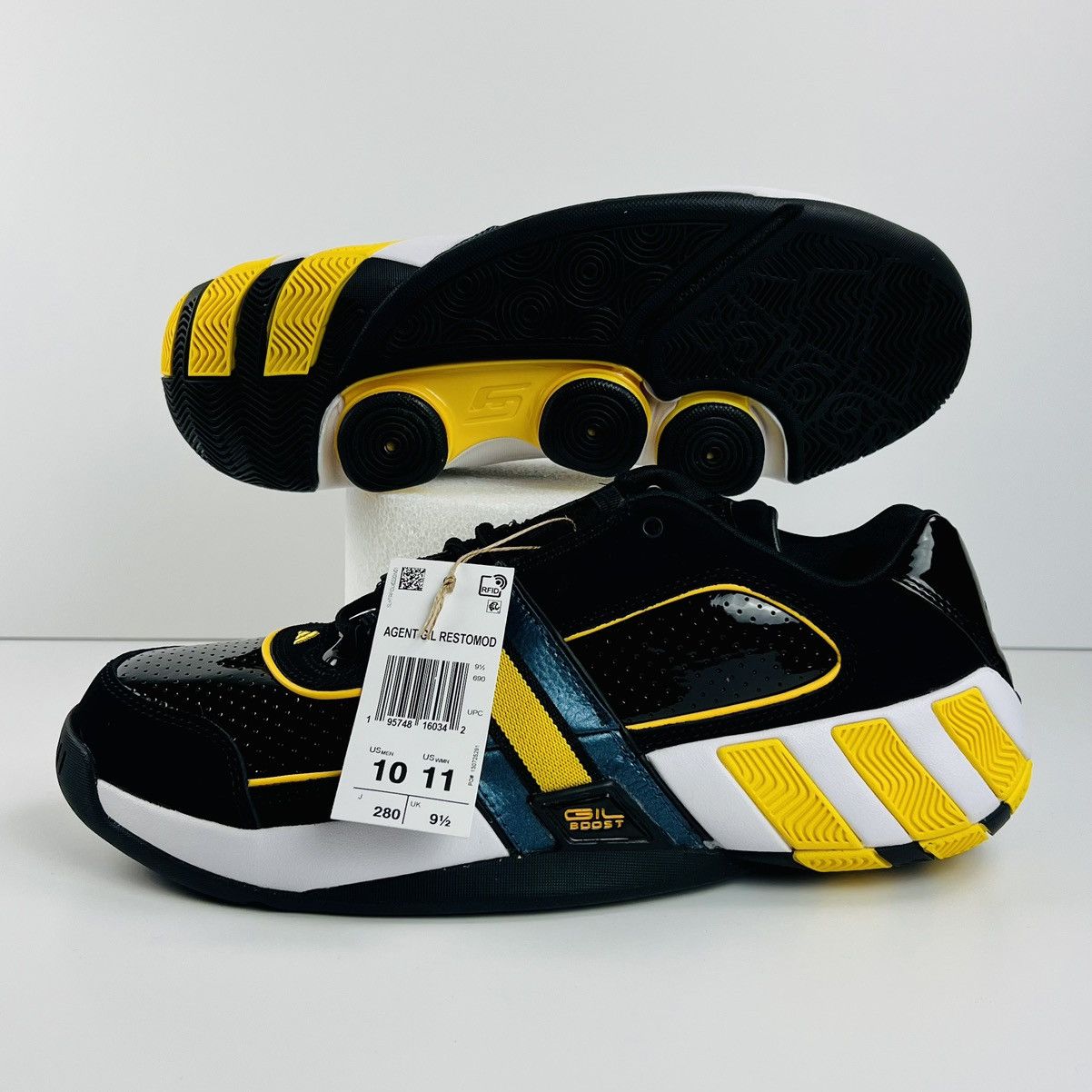 image of Size 10 Adidas Agent Gil Restomod Gy6479 Basketball Shoes in Black, Men's
