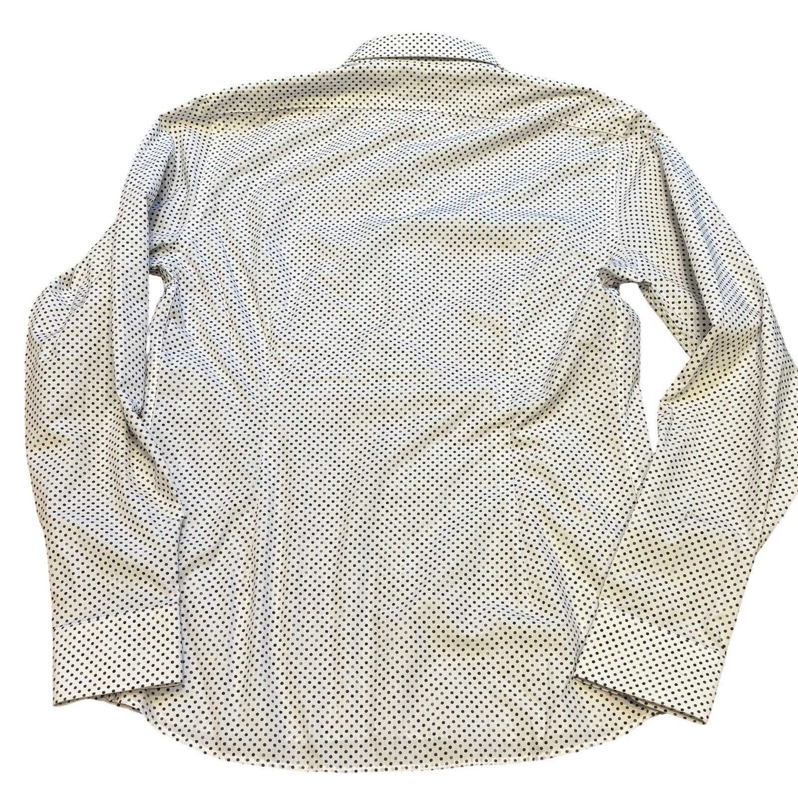 J.Lindeberg J.Lindeberg Slim Fit Men's Medium White Blue Micro Polka Dot Size US M / EU 48-50 / 2 - 4 Thumbnail