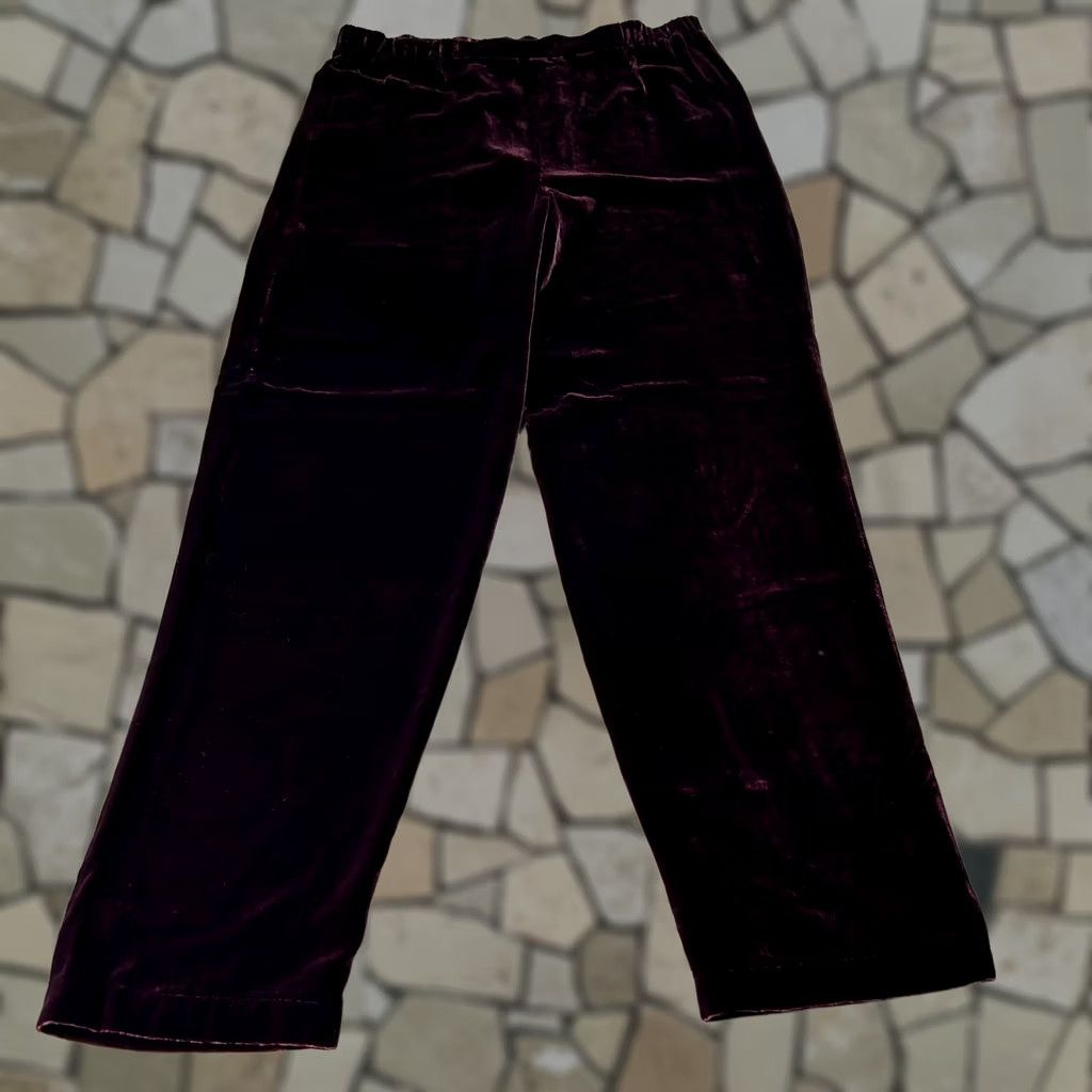 Eileen Fisher Eileen Fisher Pants Womens PS Purple Velvet Pull On Relaxed Lined Dressy Party Size 28" / US 6 / IT 42 - 1 Thumbnail
