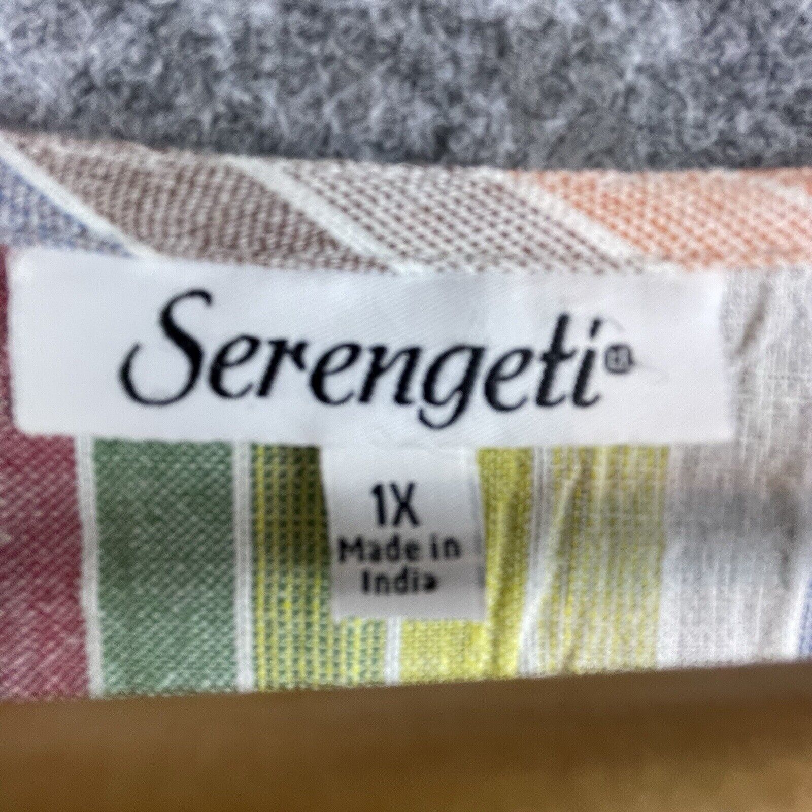 Serengeti Serengeti Dress 1X Rainbow Button Front Boho Summer Festival Size XL / US 12-14 / IT 48-50 - 4 Thumbnail
