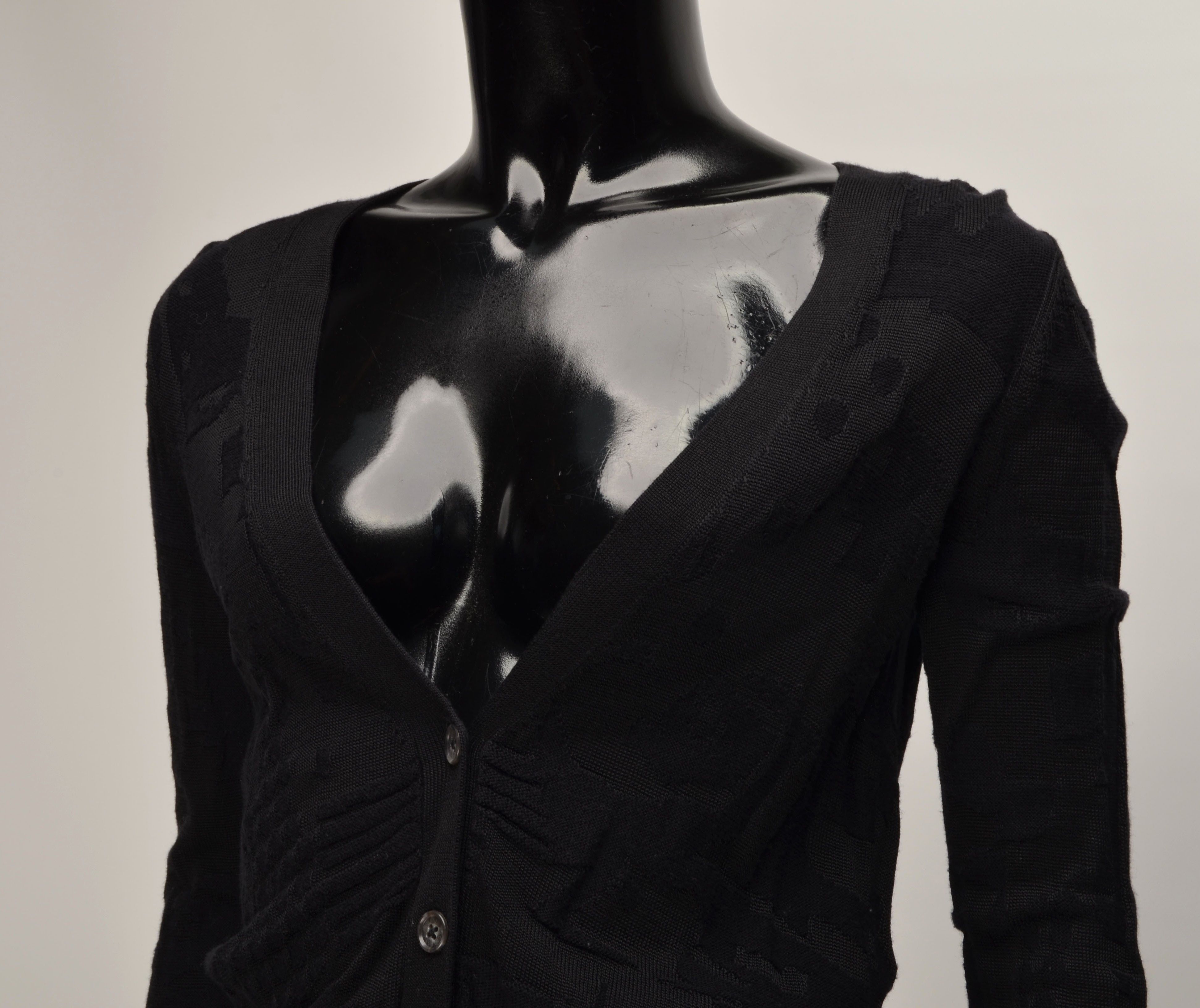Armani Exchange Armani Exchange Textured Black Cardigan Size S / US 4 / IT 40 - 2 Thumbnail