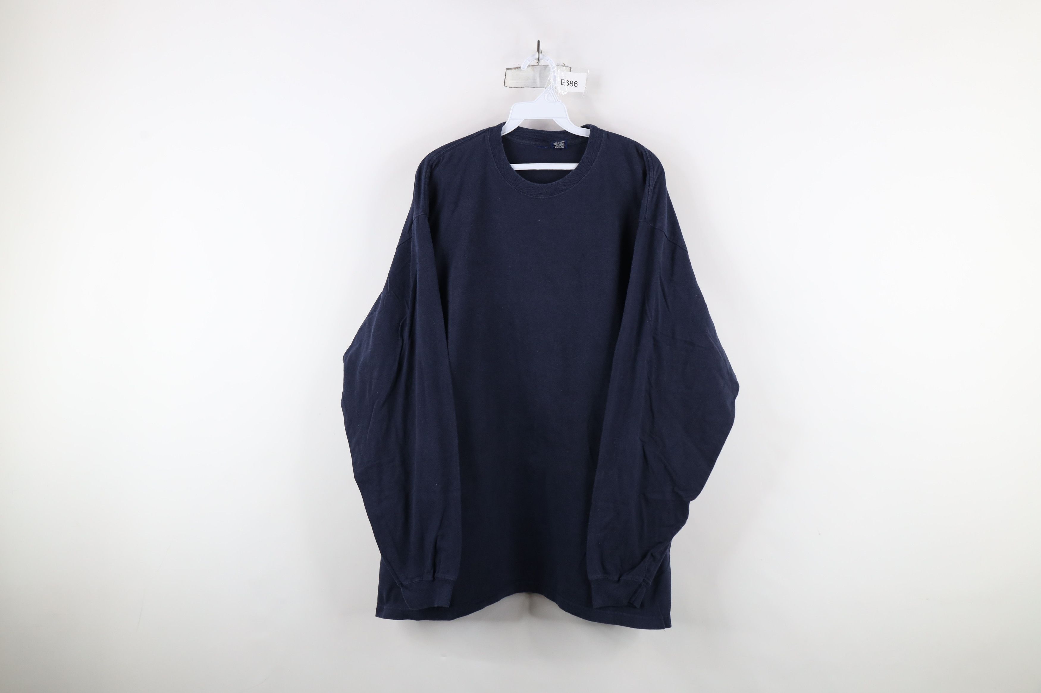 Vintage Vintage 90s Streetwear Heavy Long Sleeve T-Shirt Blue Cotton Size US XL / EU 56 / 4 - 1 Thumbnail